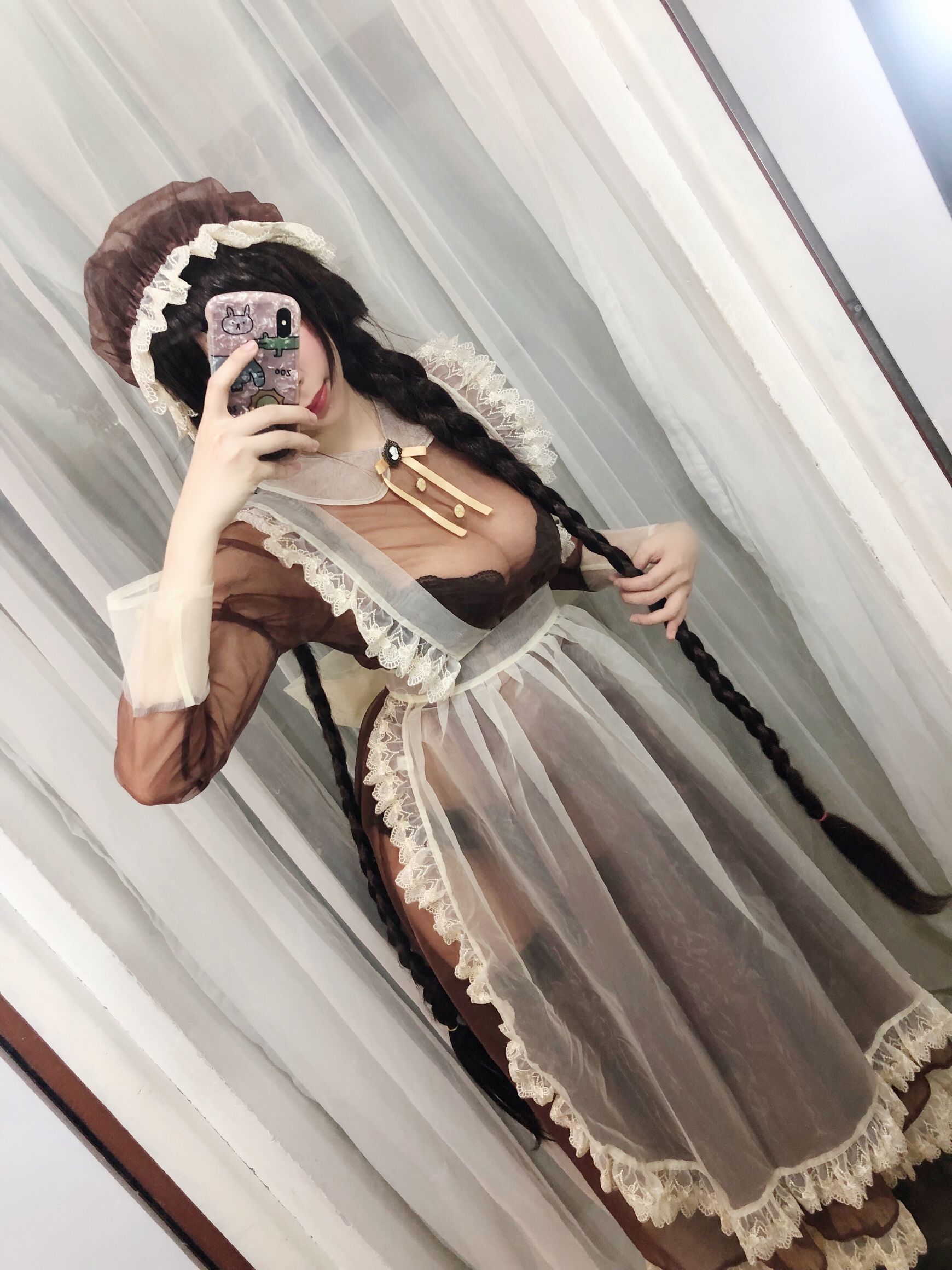 二次元巨乳美女鹿野希 透明女仆-图3