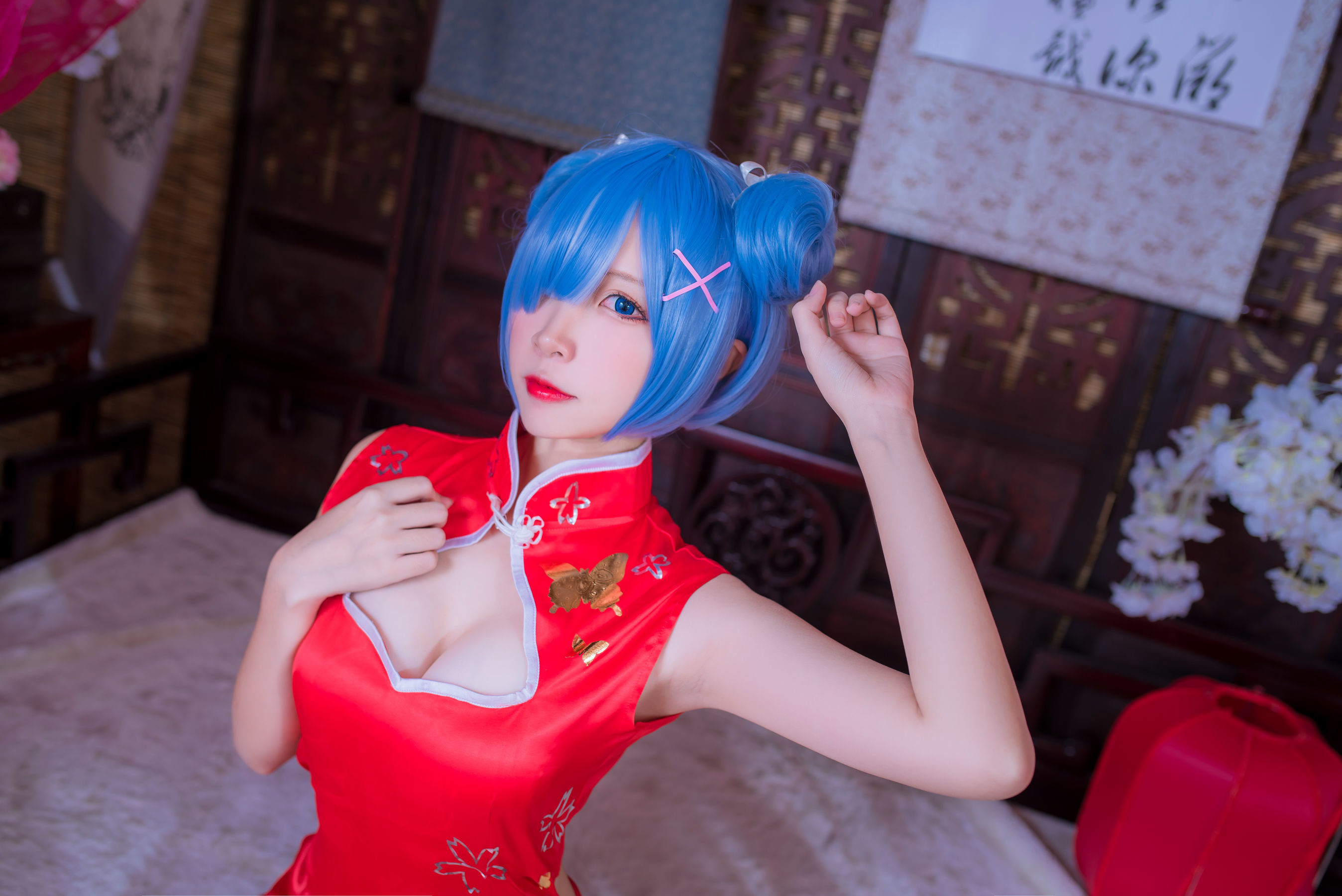 人气Coser二佐Nisa 蕾姆旗袍-图0