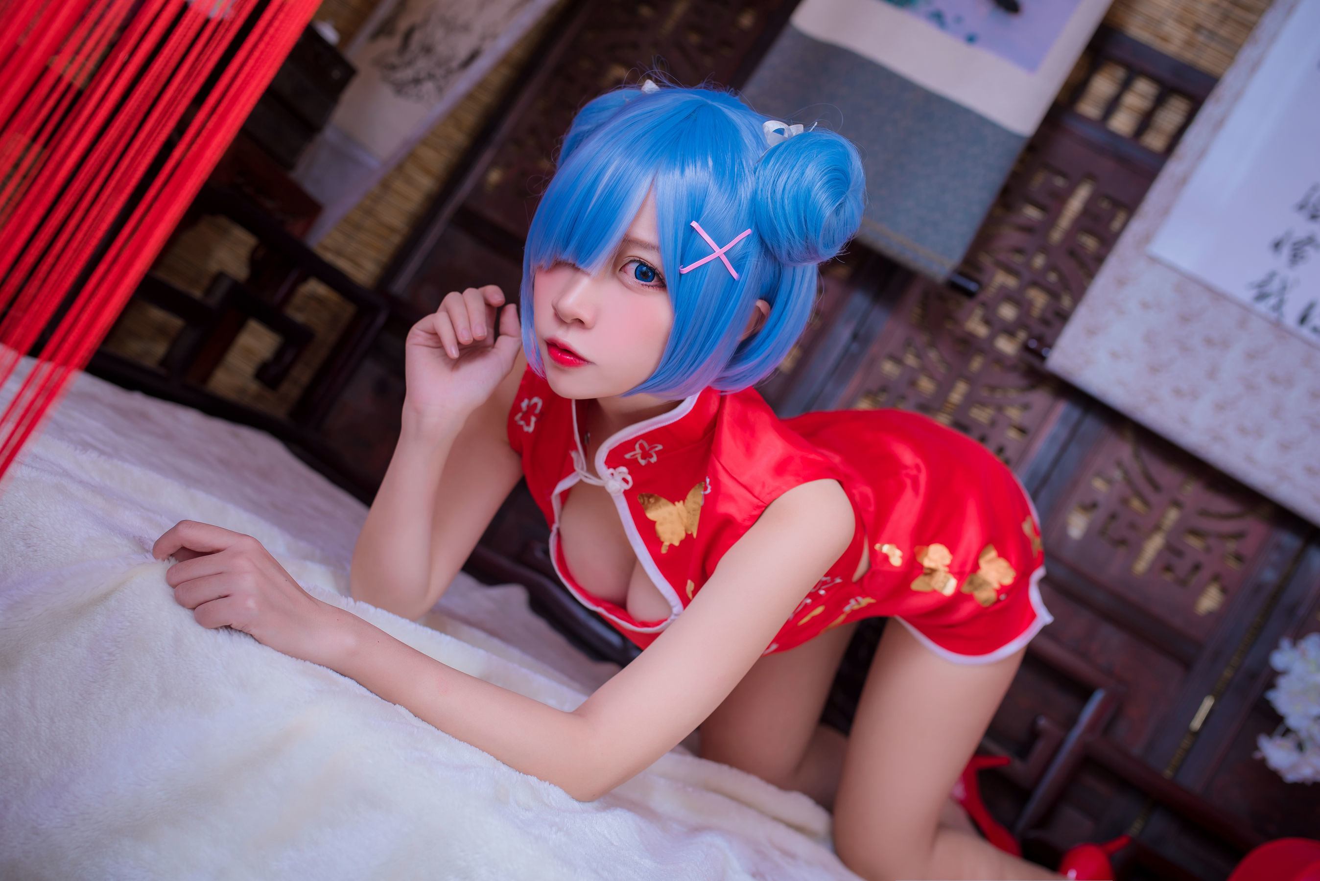 人气Coser二佐Nisa 蕾姆旗袍-图15