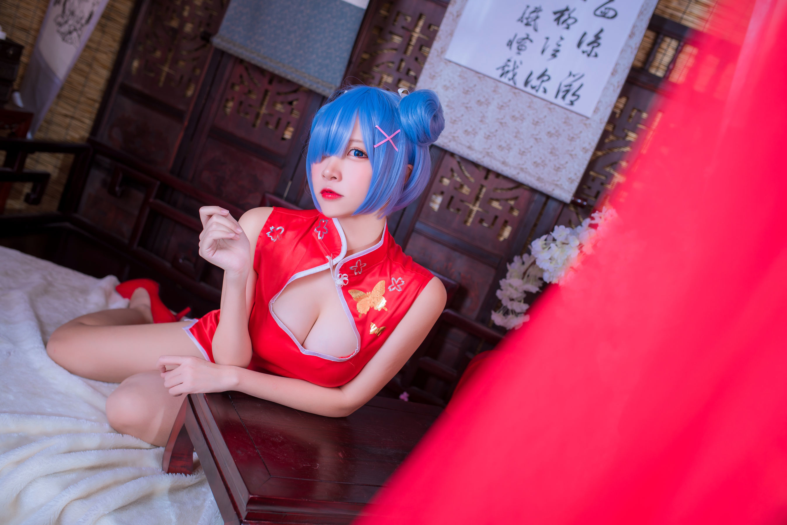 人气Coser二佐Nisa 蕾姆旗袍-图19