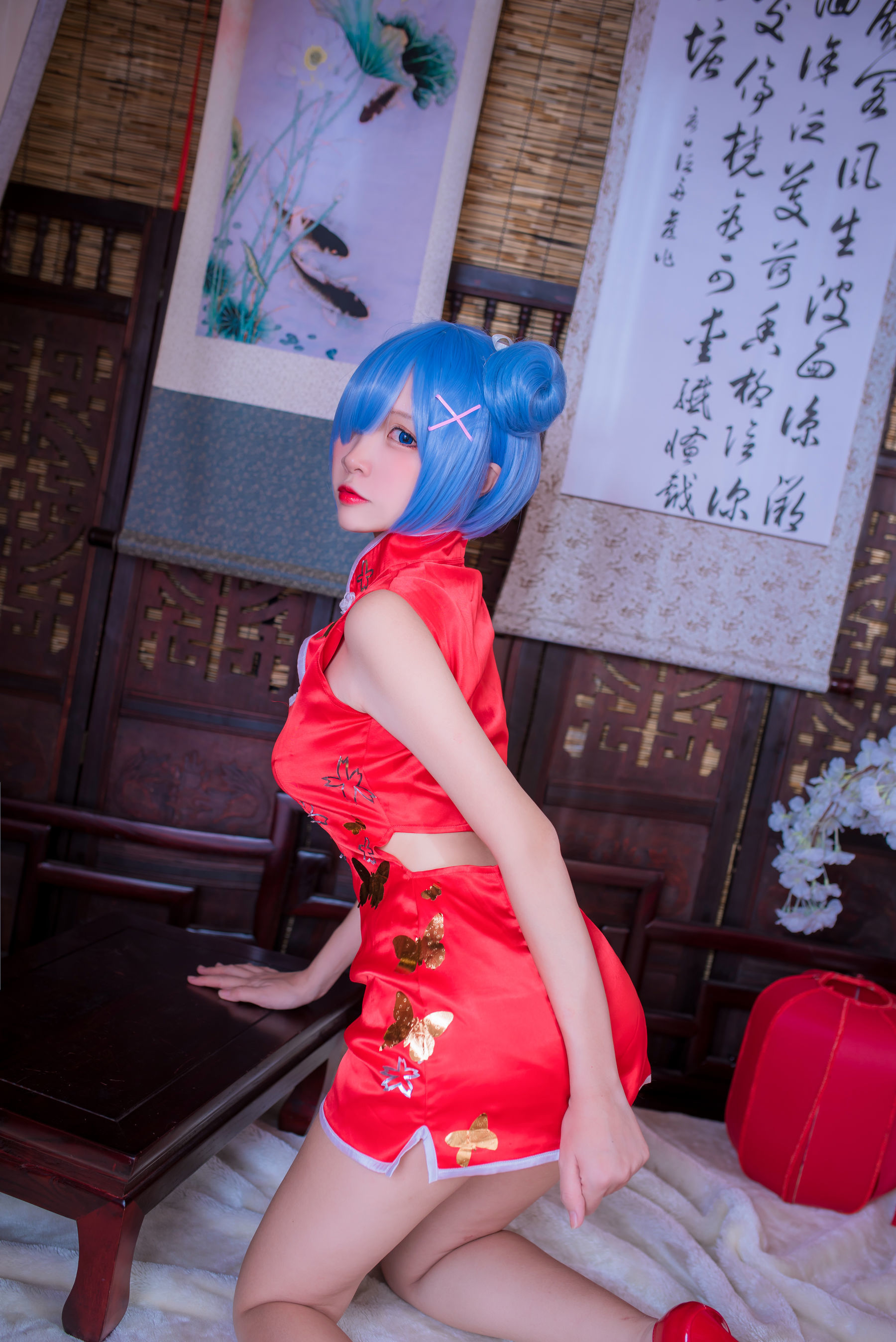 人气Coser二佐Nisa 蕾姆旗袍-图21