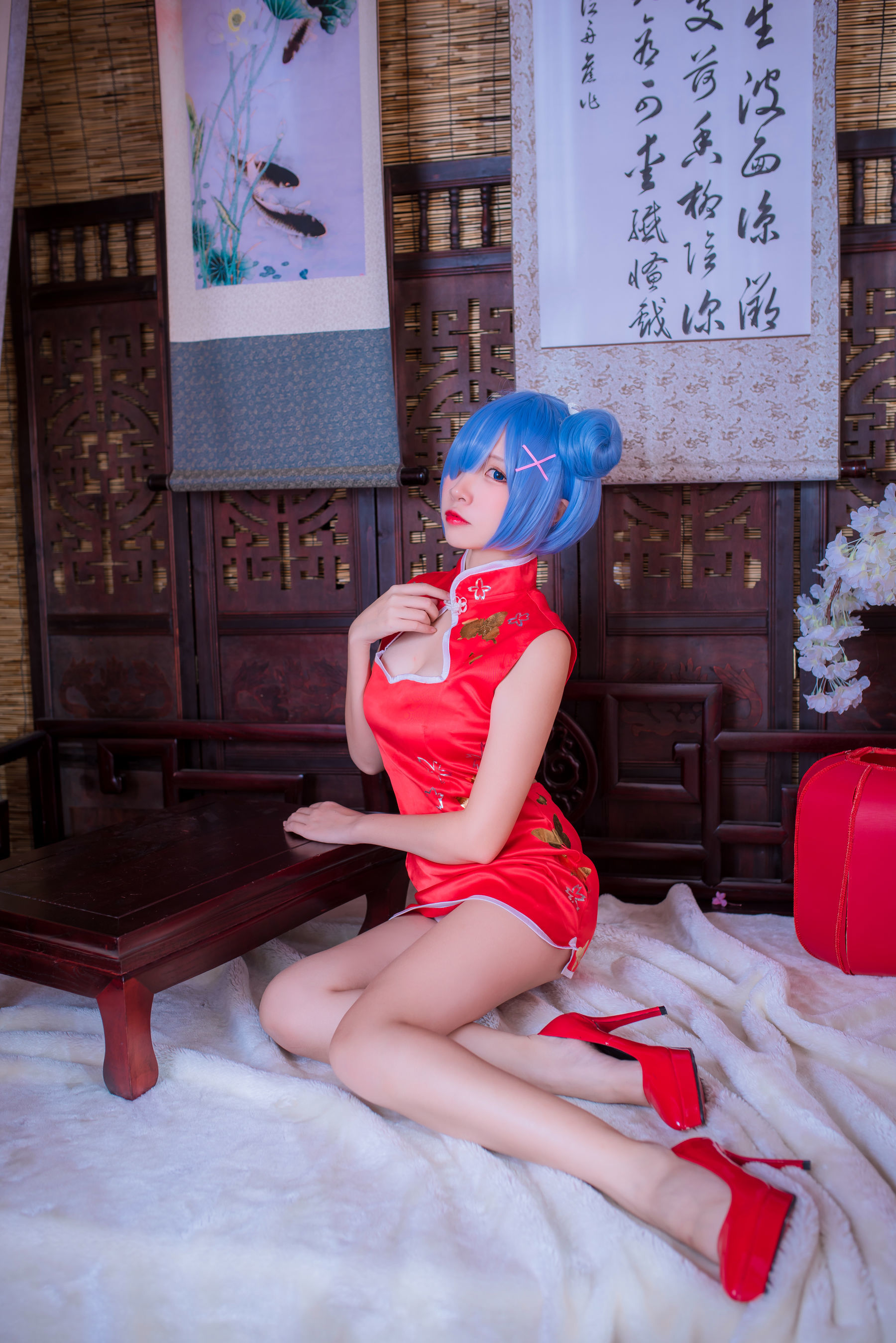 人气Coser二佐Nisa 蕾姆旗袍-图22