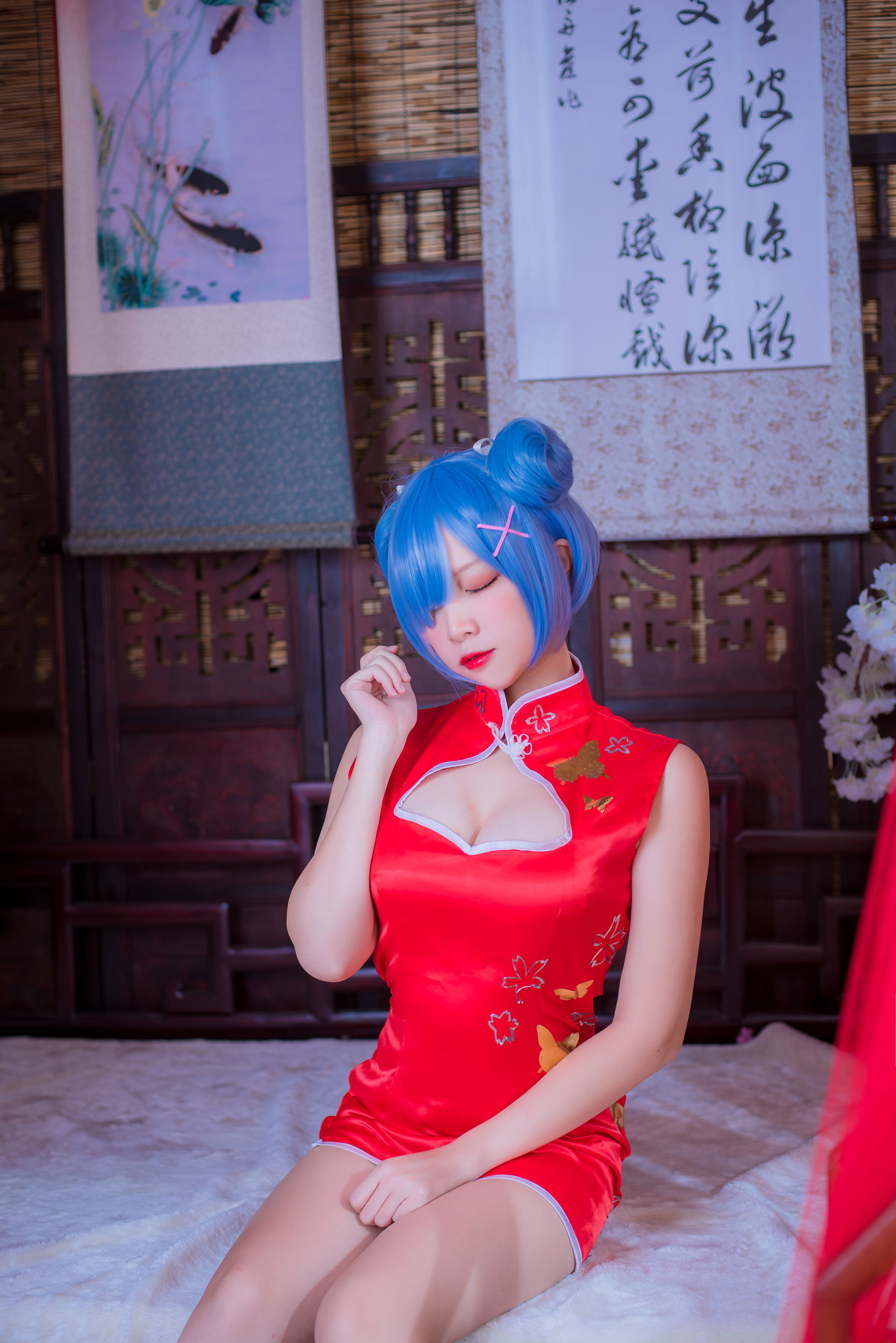 人气Coser二佐Nisa 蕾姆旗袍-图4