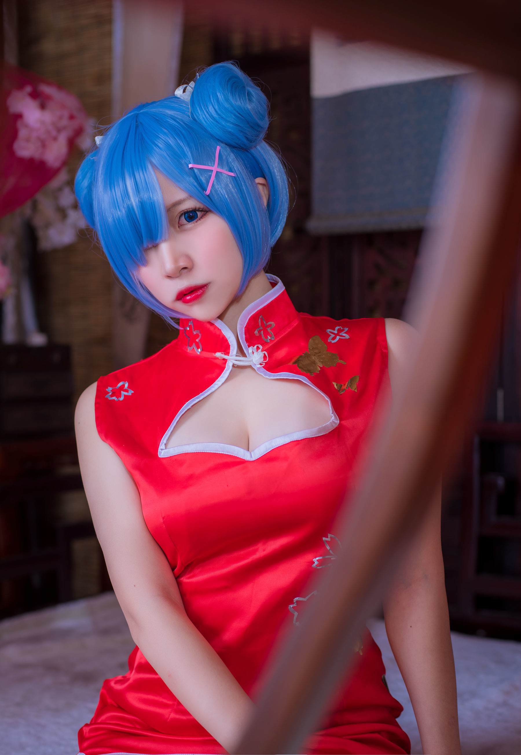 人气Coser二佐Nisa 蕾姆旗袍-图5