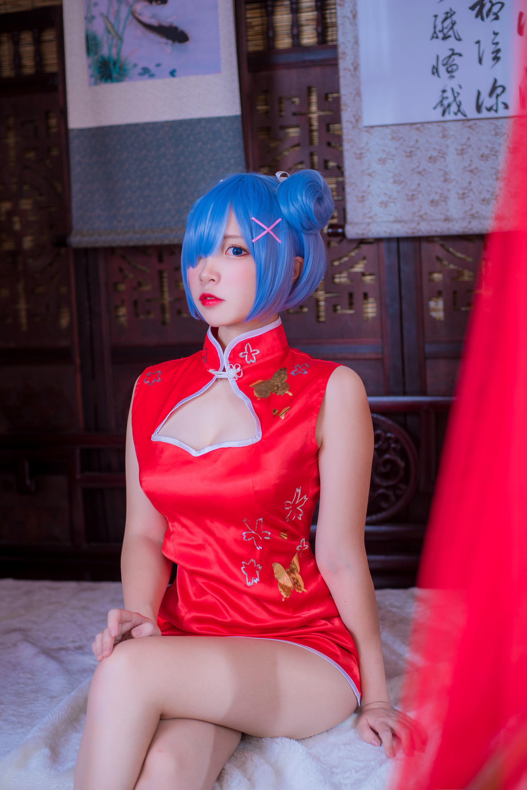 人气Coser二佐Nisa 蕾姆旗袍-图7