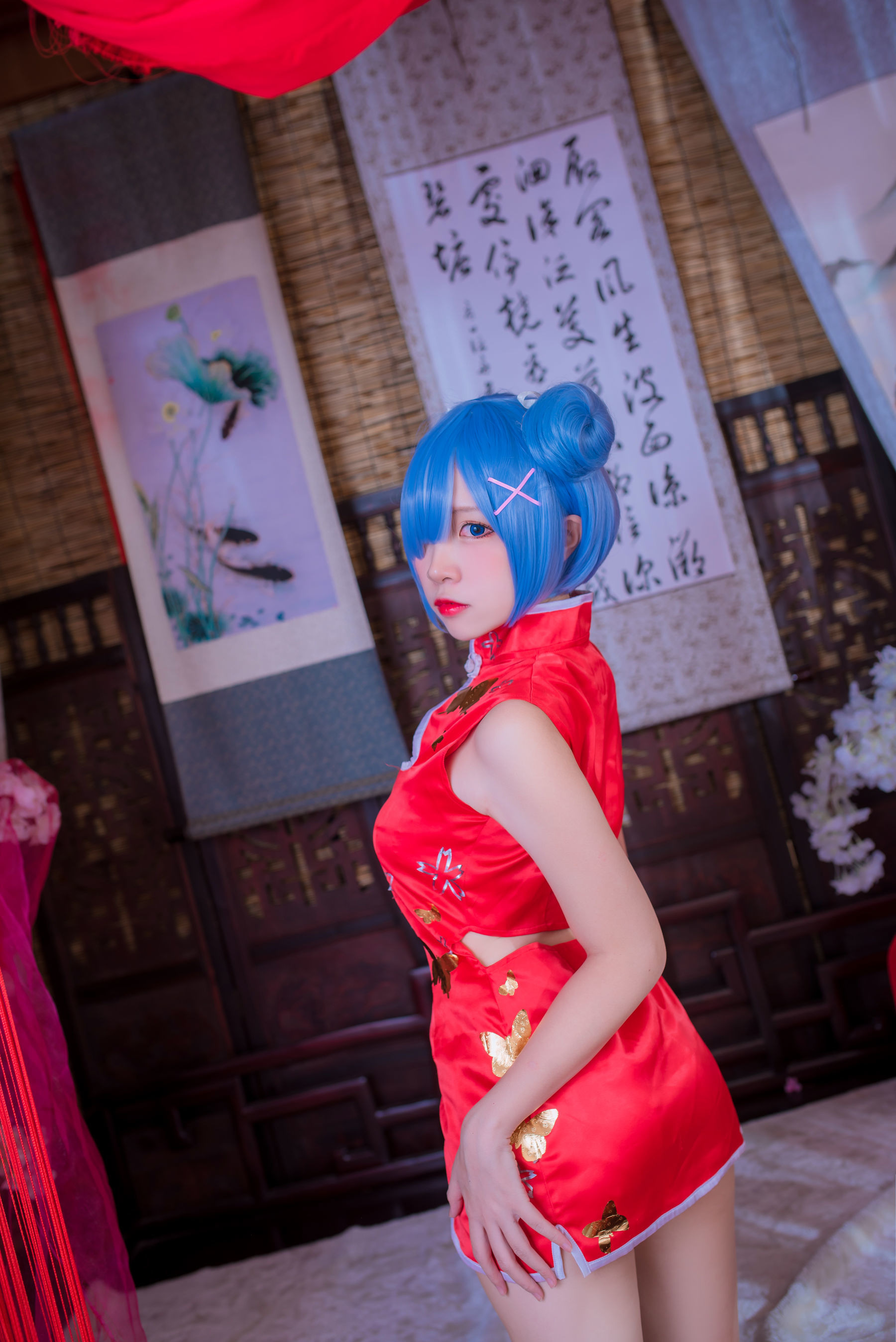 人气Coser二佐Nisa 蕾姆旗袍-图8