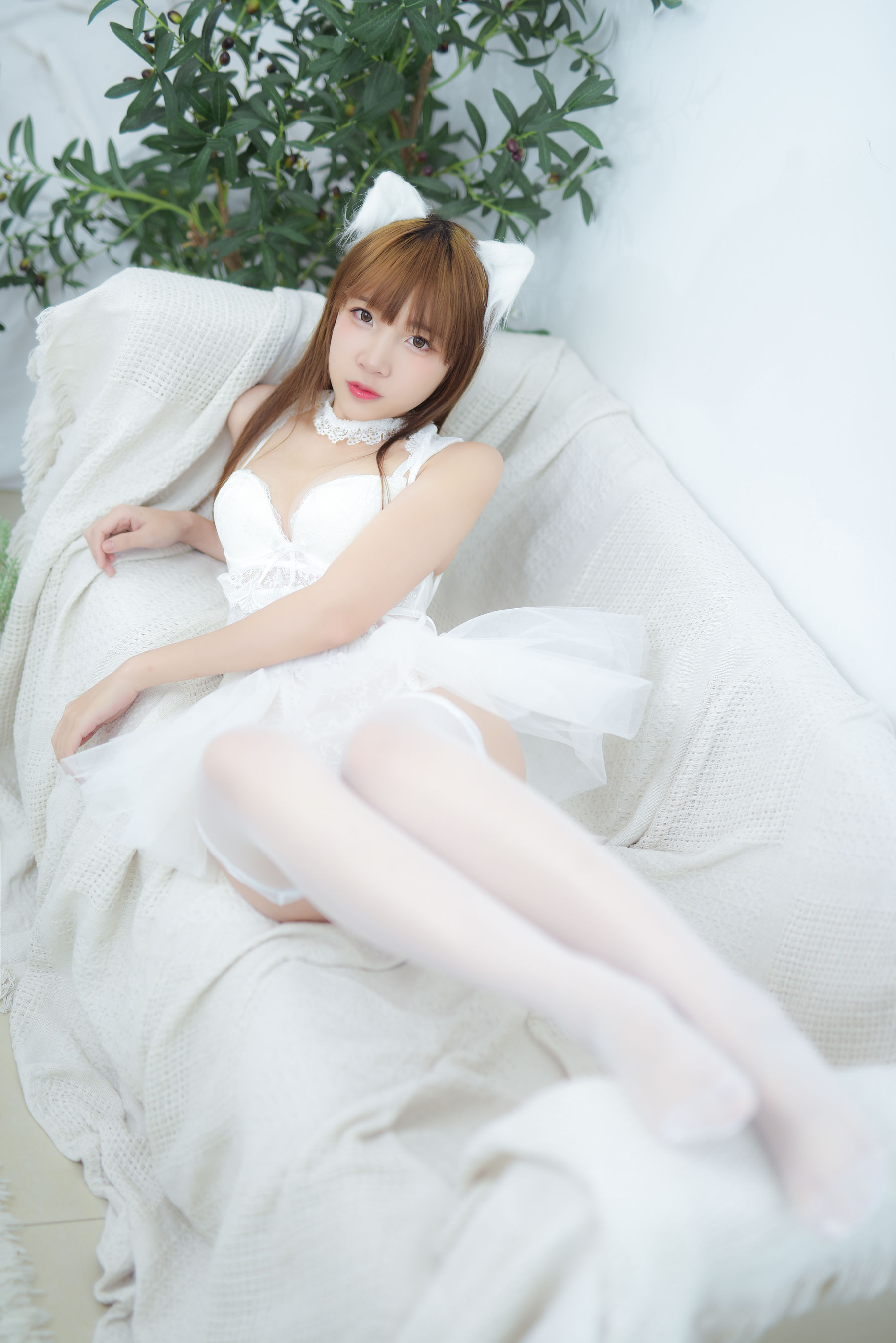 人气Coser二佐Nisa 宠物少女 私房白婚纱-图10