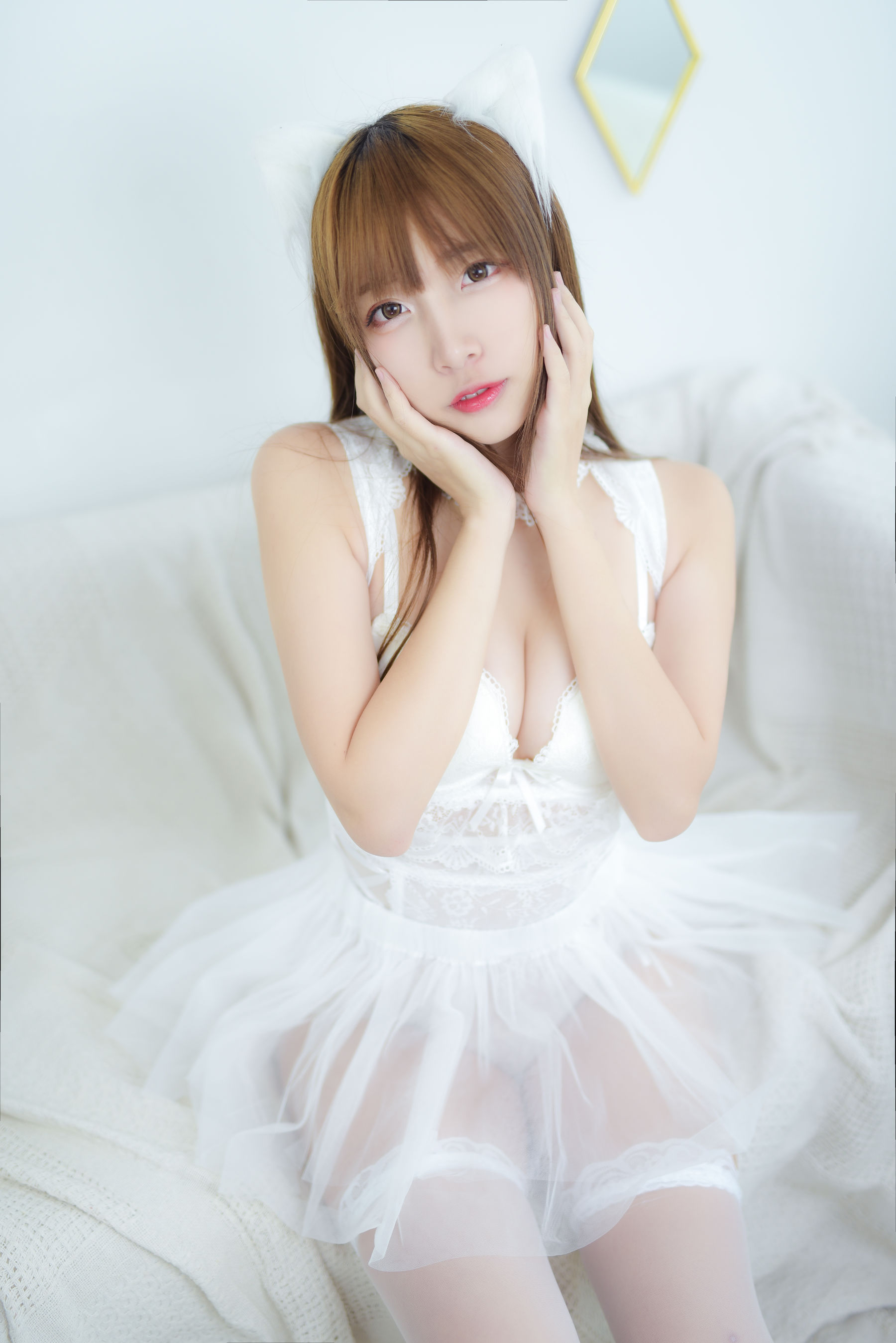 人气Coser二佐Nisa 宠物少女 私房白婚纱-图12