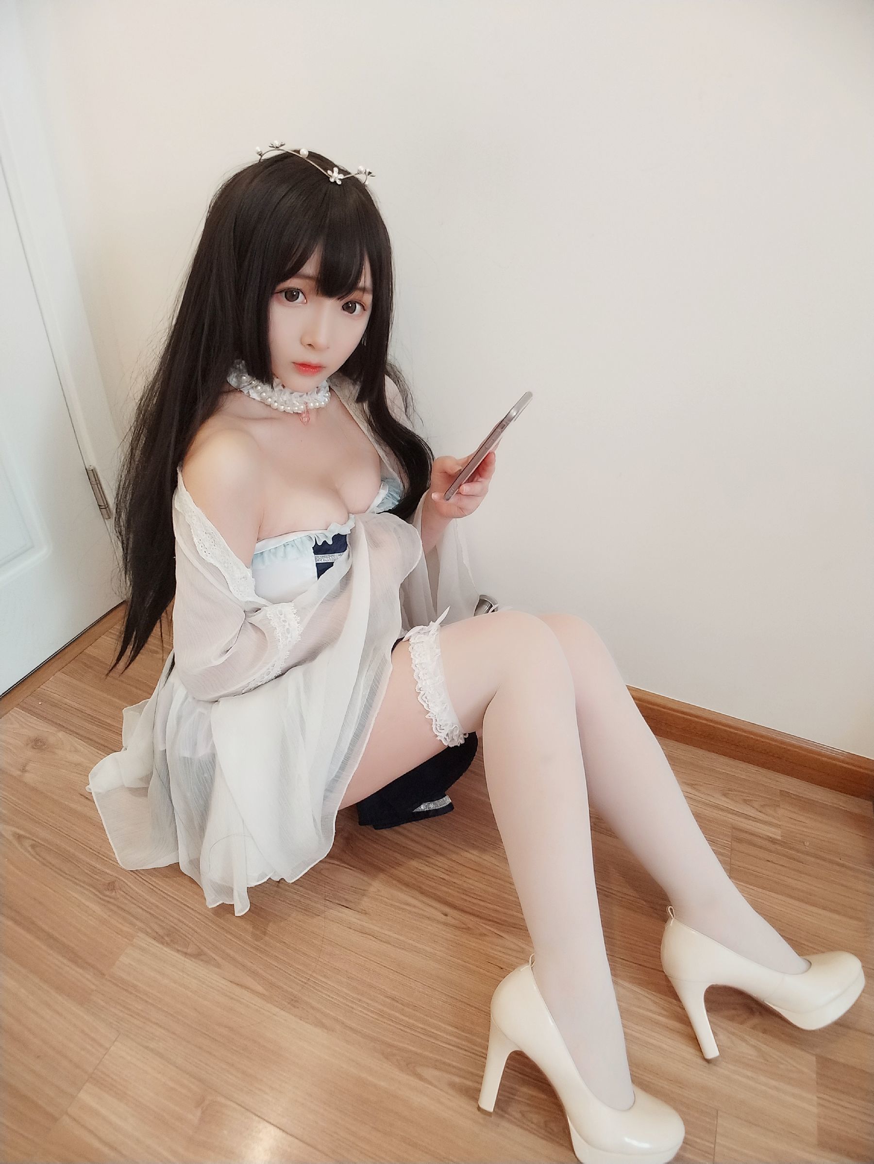 二次元美女古川kagura 白丝-图0