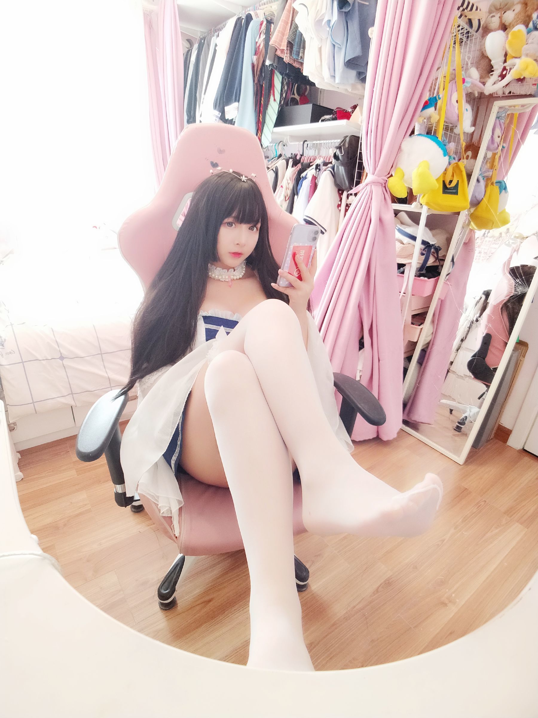 二次元美女古川kagura 白丝-图3