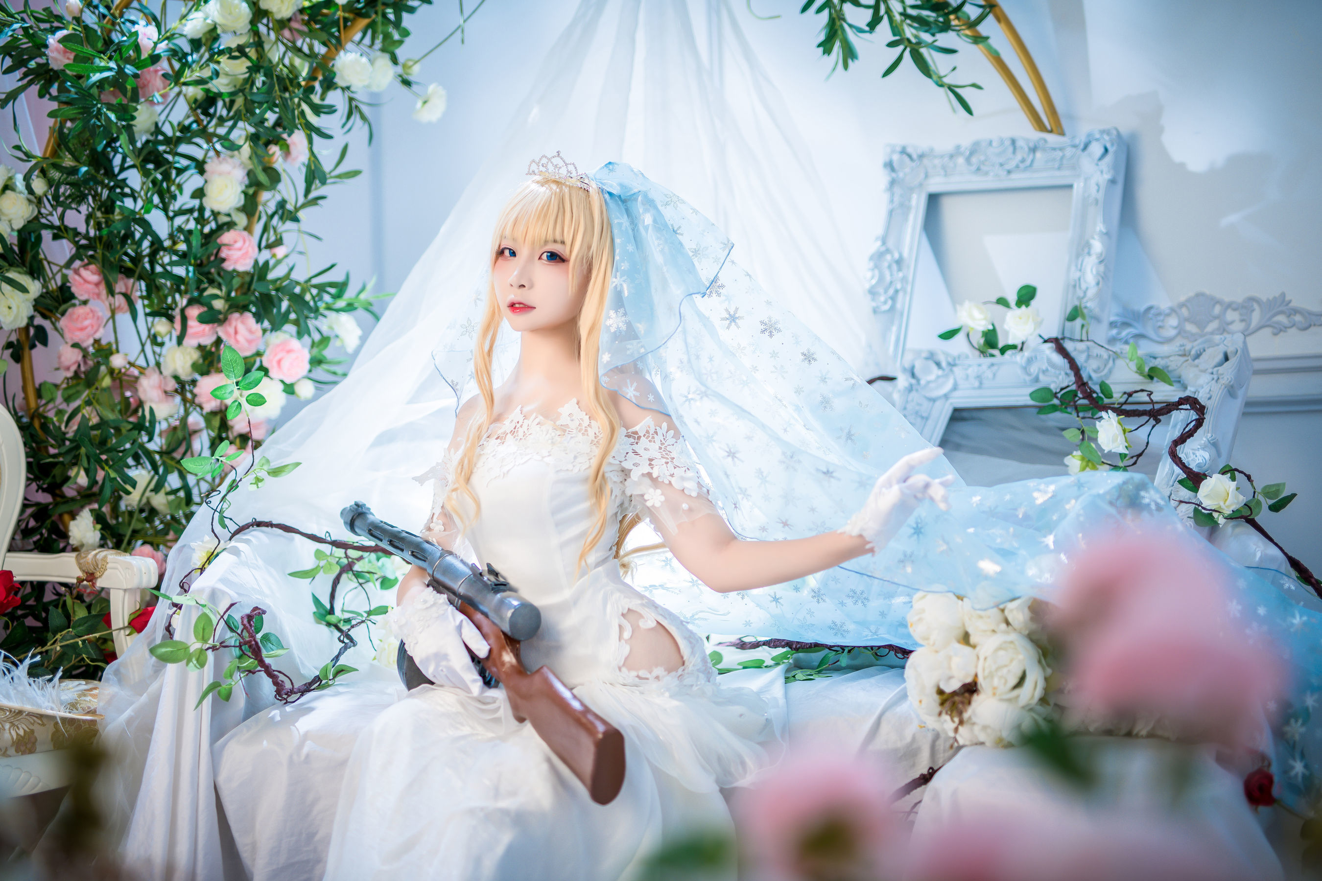 人气Coser二佐Nisa 花嫁-图14