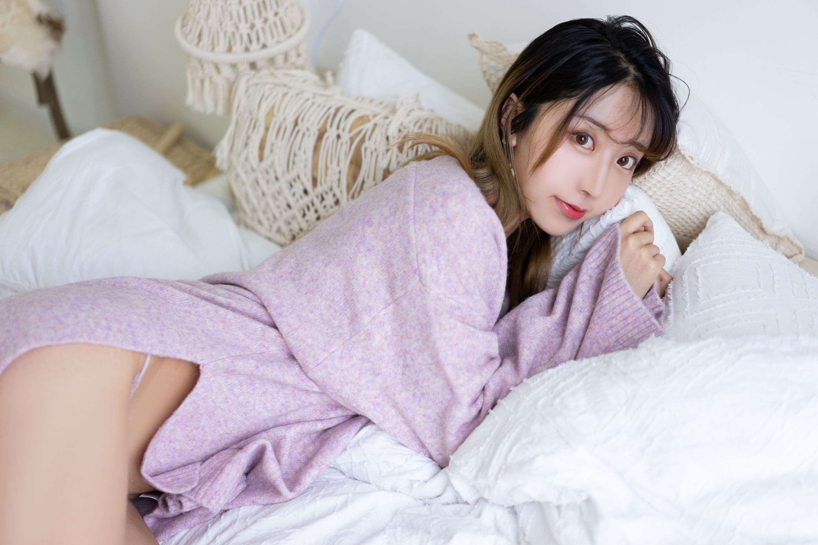 人气Coser黑川 年上彼女 紫色毛衣-图2