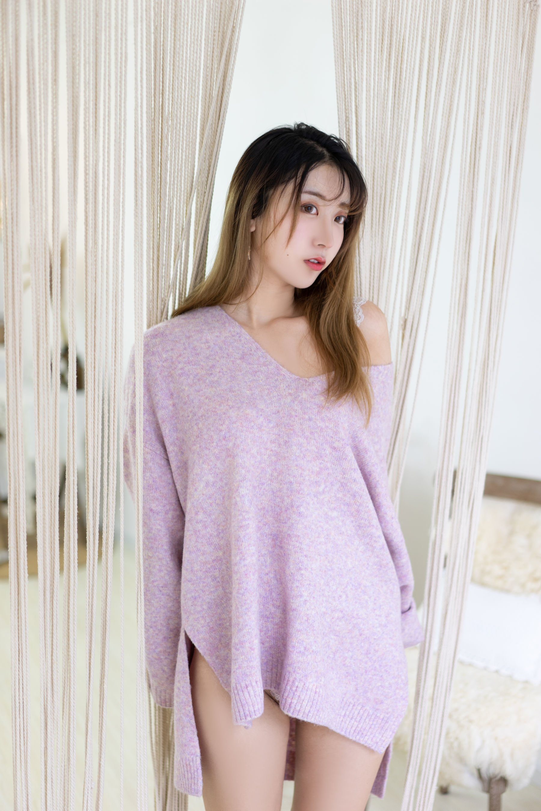 人气Coser黑川 年上彼女 紫色毛衣-图4