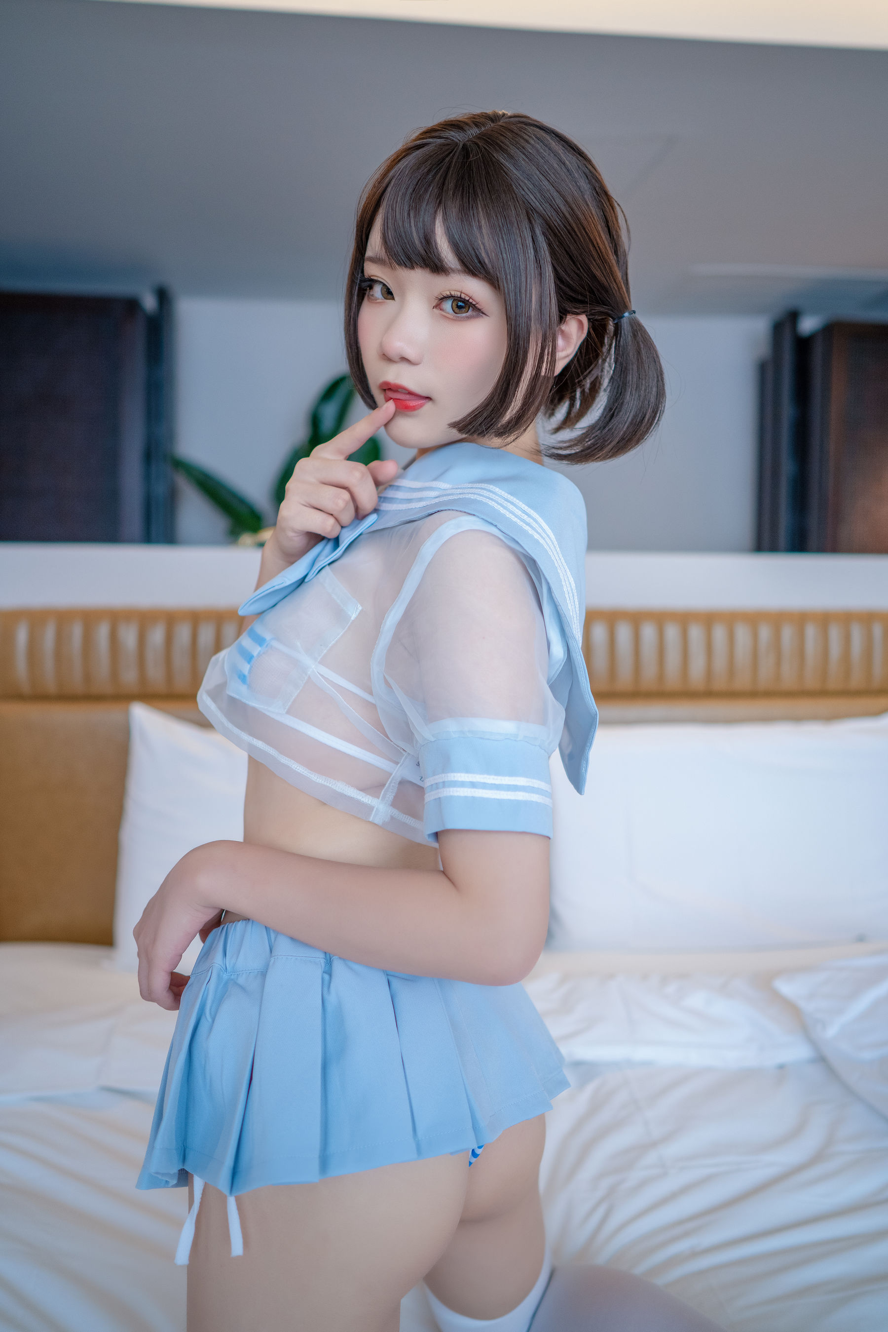 动漫博主王胖胖u 蓝色水手透明分体-图4