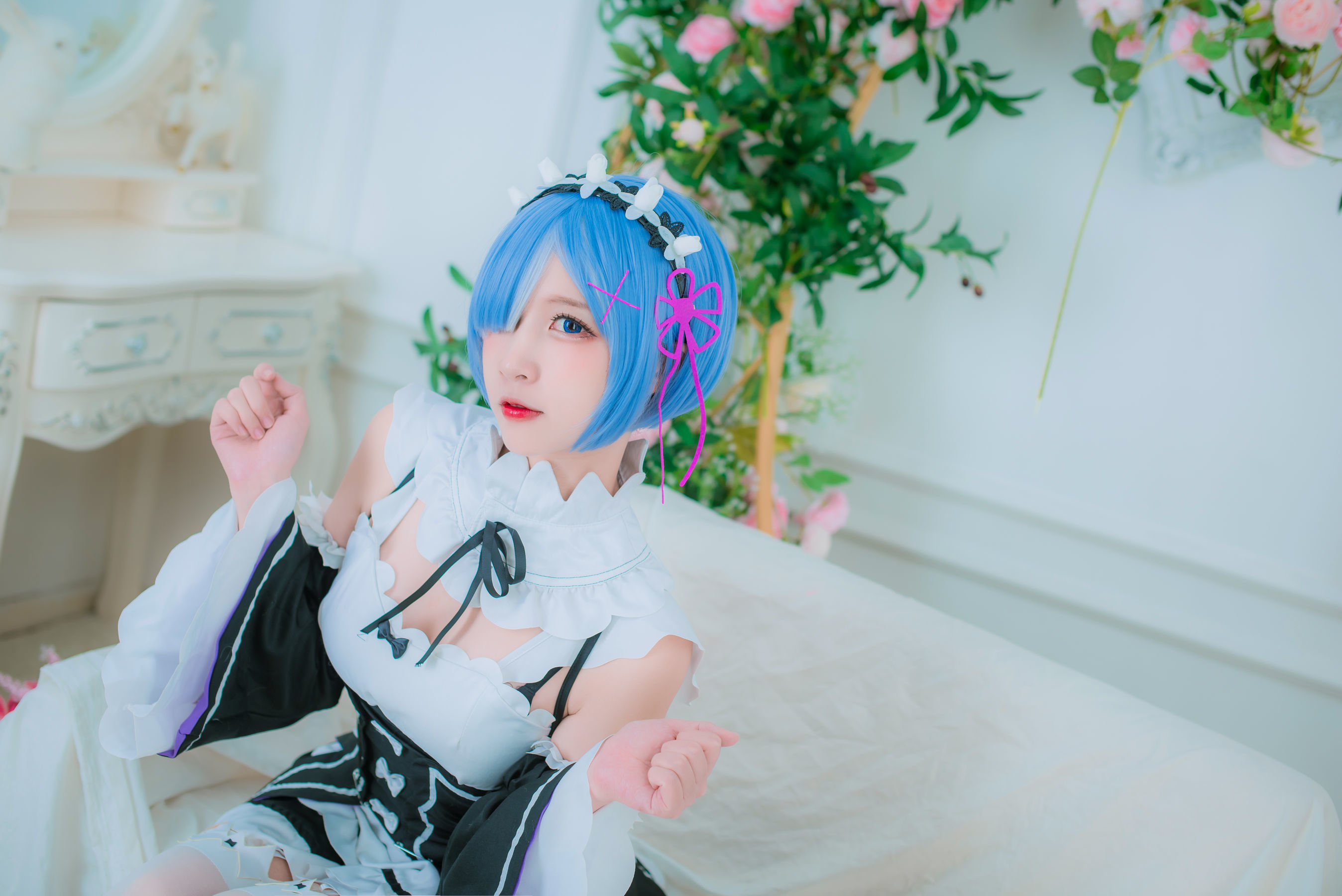 人气Coser二佐Nisa 蕾姆女仆-图13