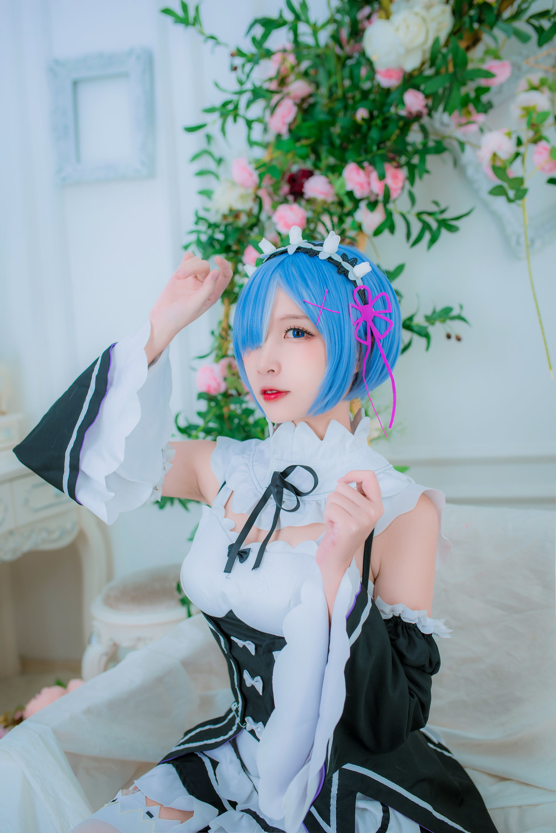 人气Coser二佐Nisa 蕾姆女仆-图3
