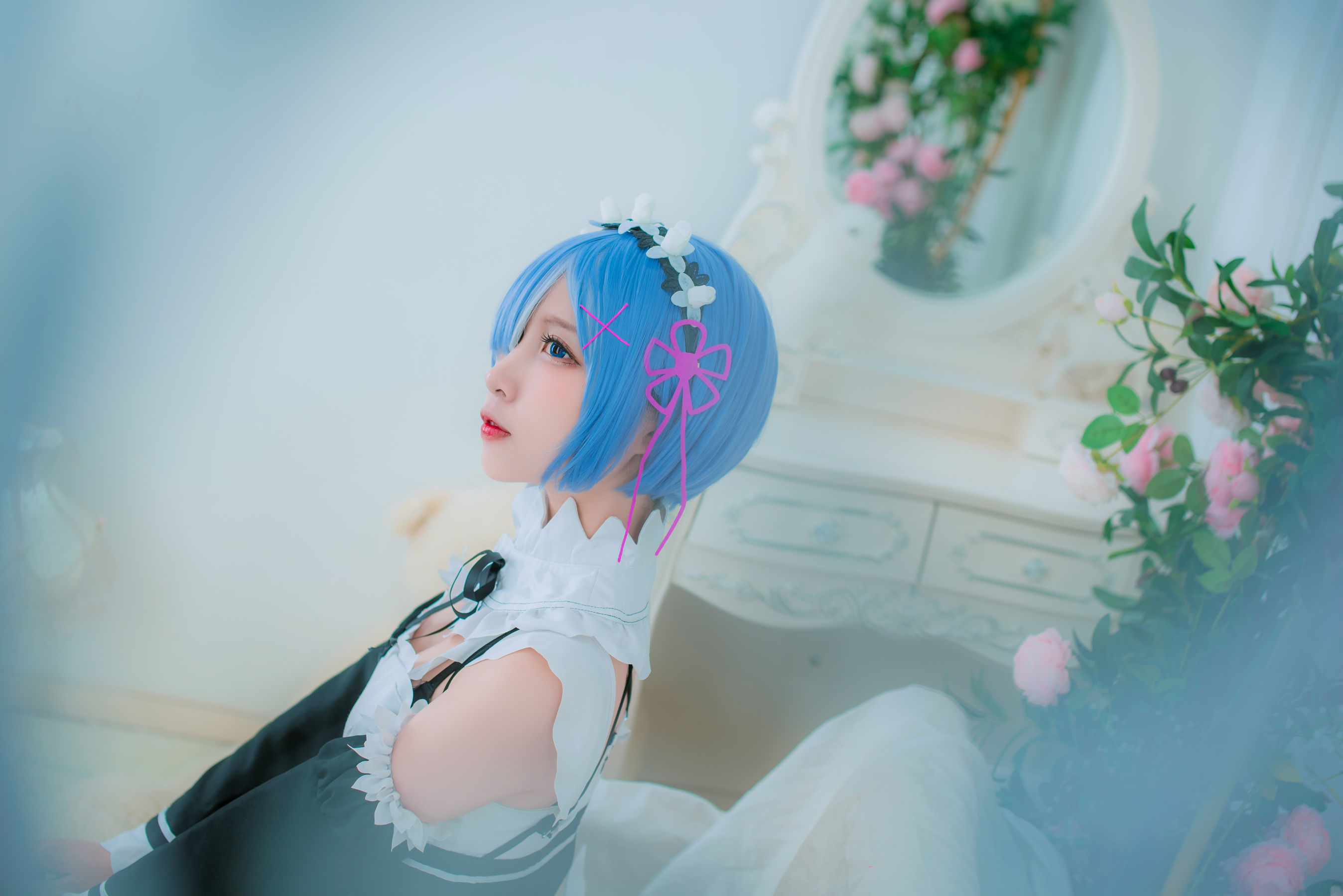 人气Coser二佐Nisa 蕾姆女仆-图7