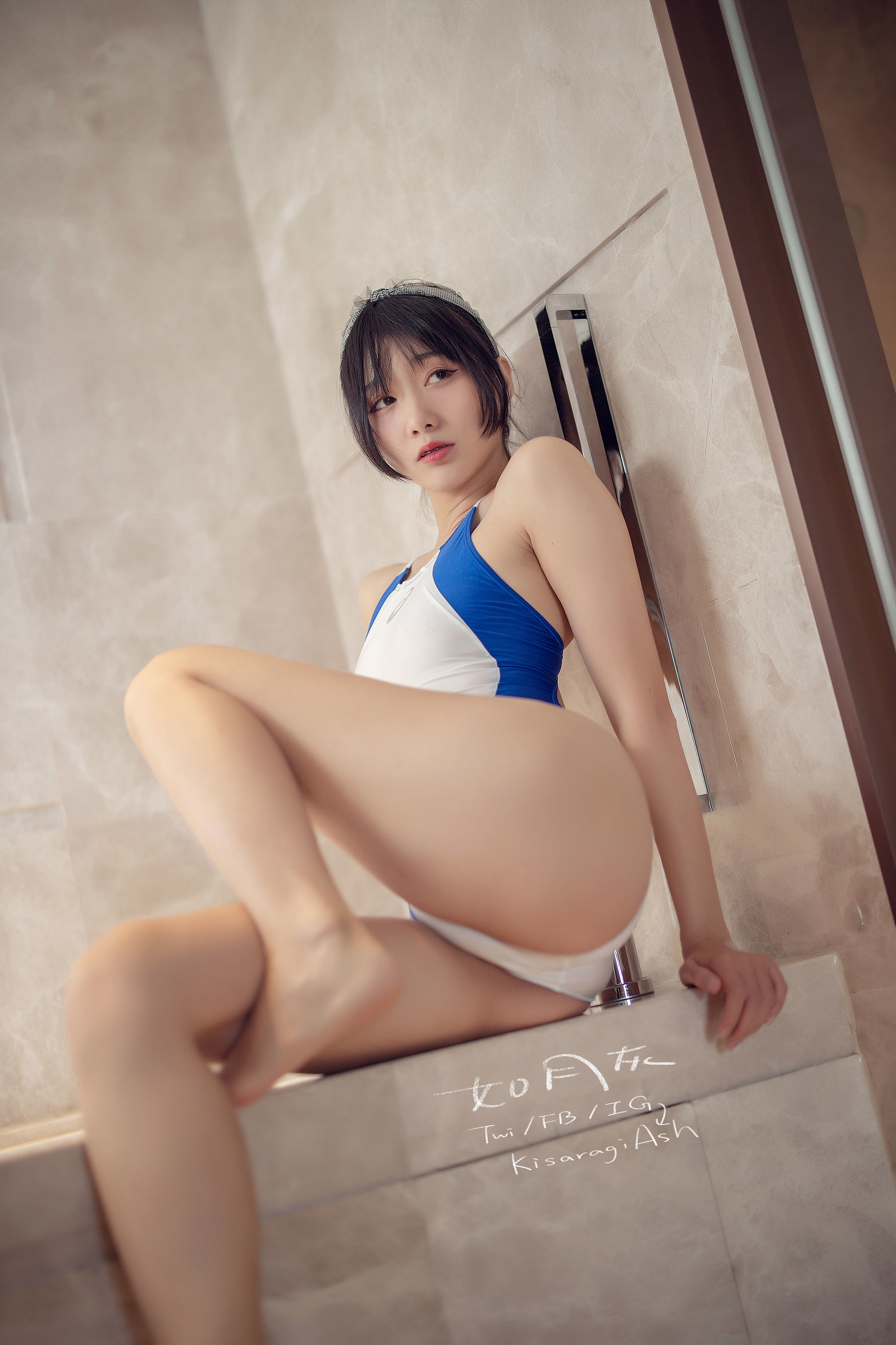 动漫博主如月灰 蓝白竞泳-图7