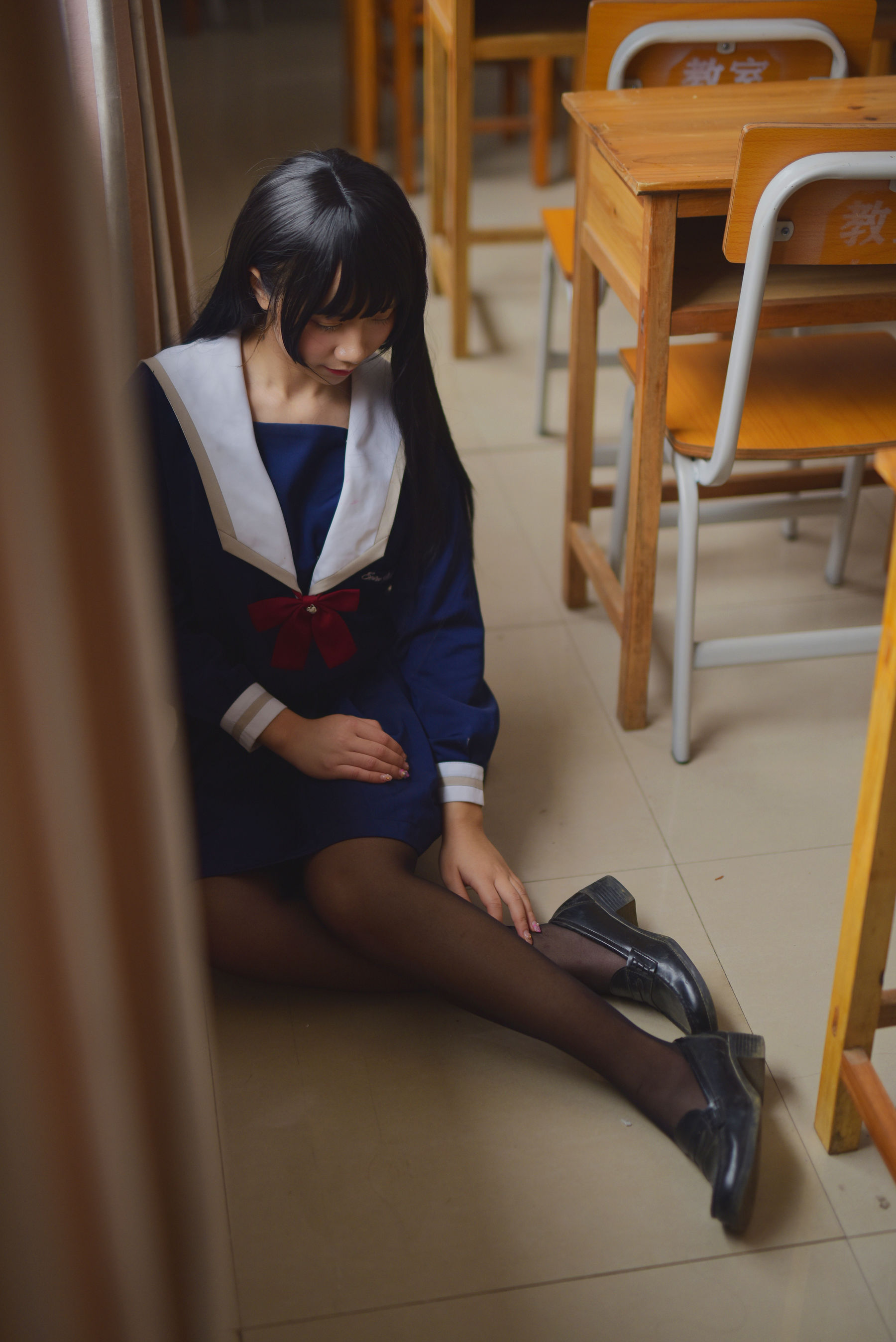 动漫博主九曲Jean JK露脐制服-图9