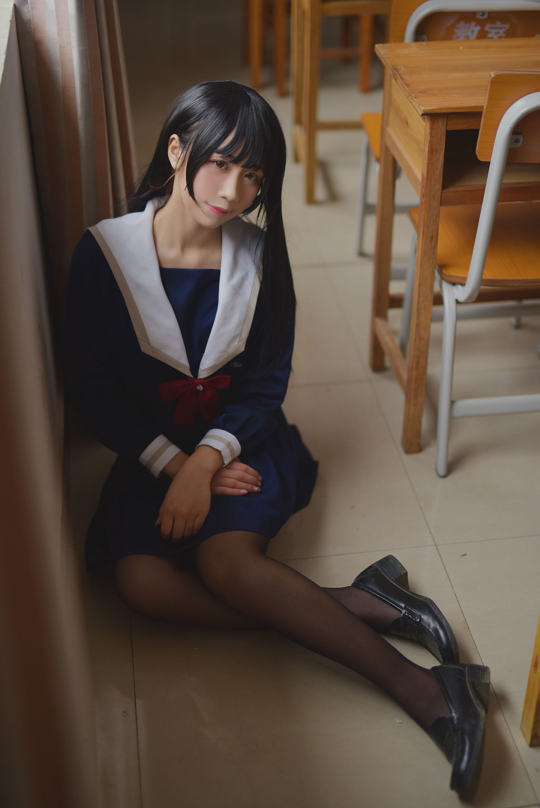 动漫博主九曲Jean JK露脐制服-图10