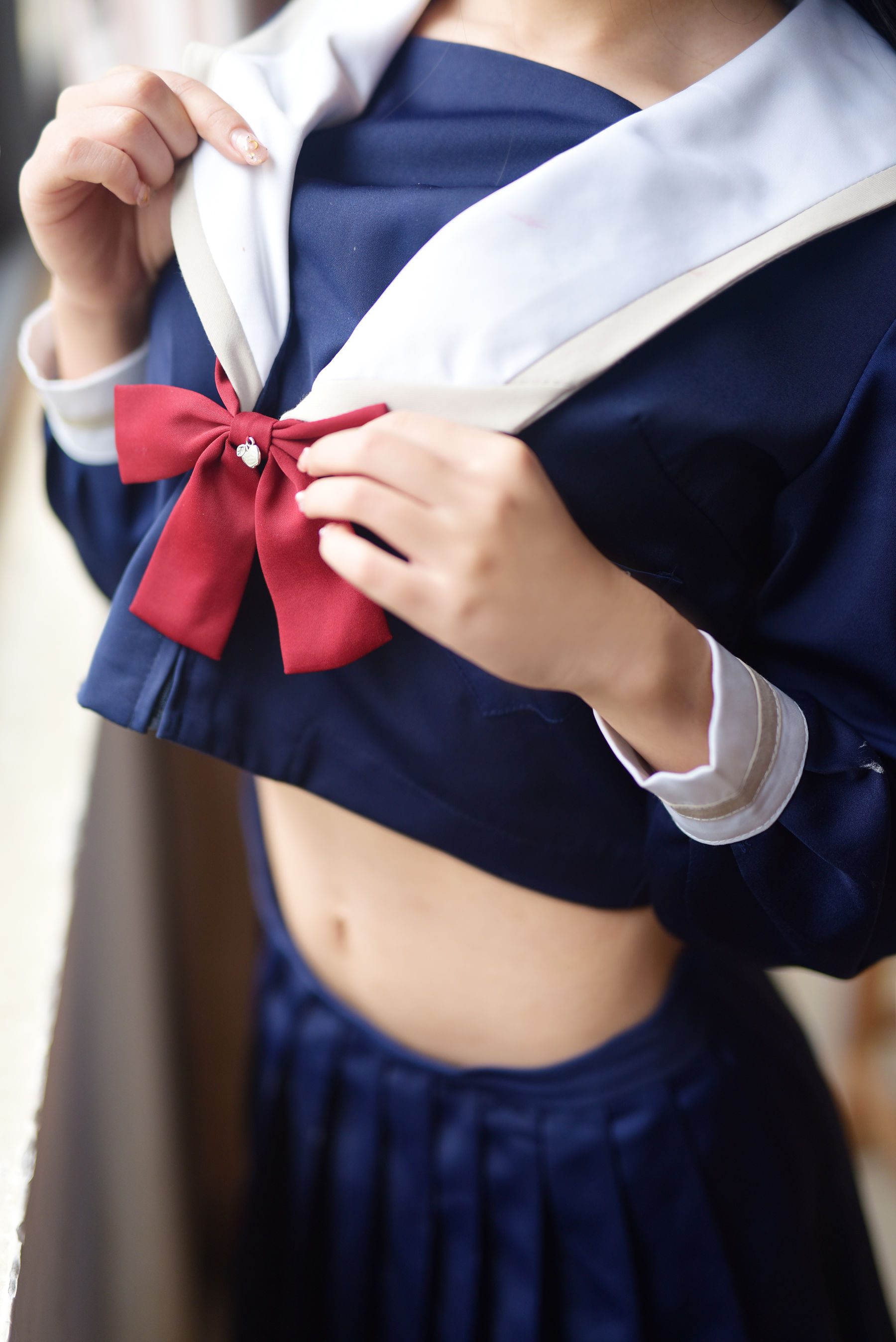 动漫博主九曲Jean JK露脐制服-图8