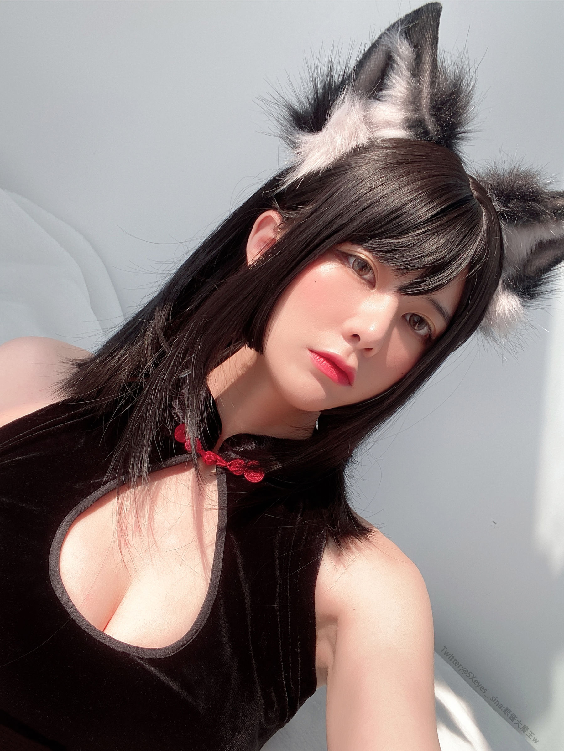 萌妹子眼酱大魔王w 黑丝旗袍-图29