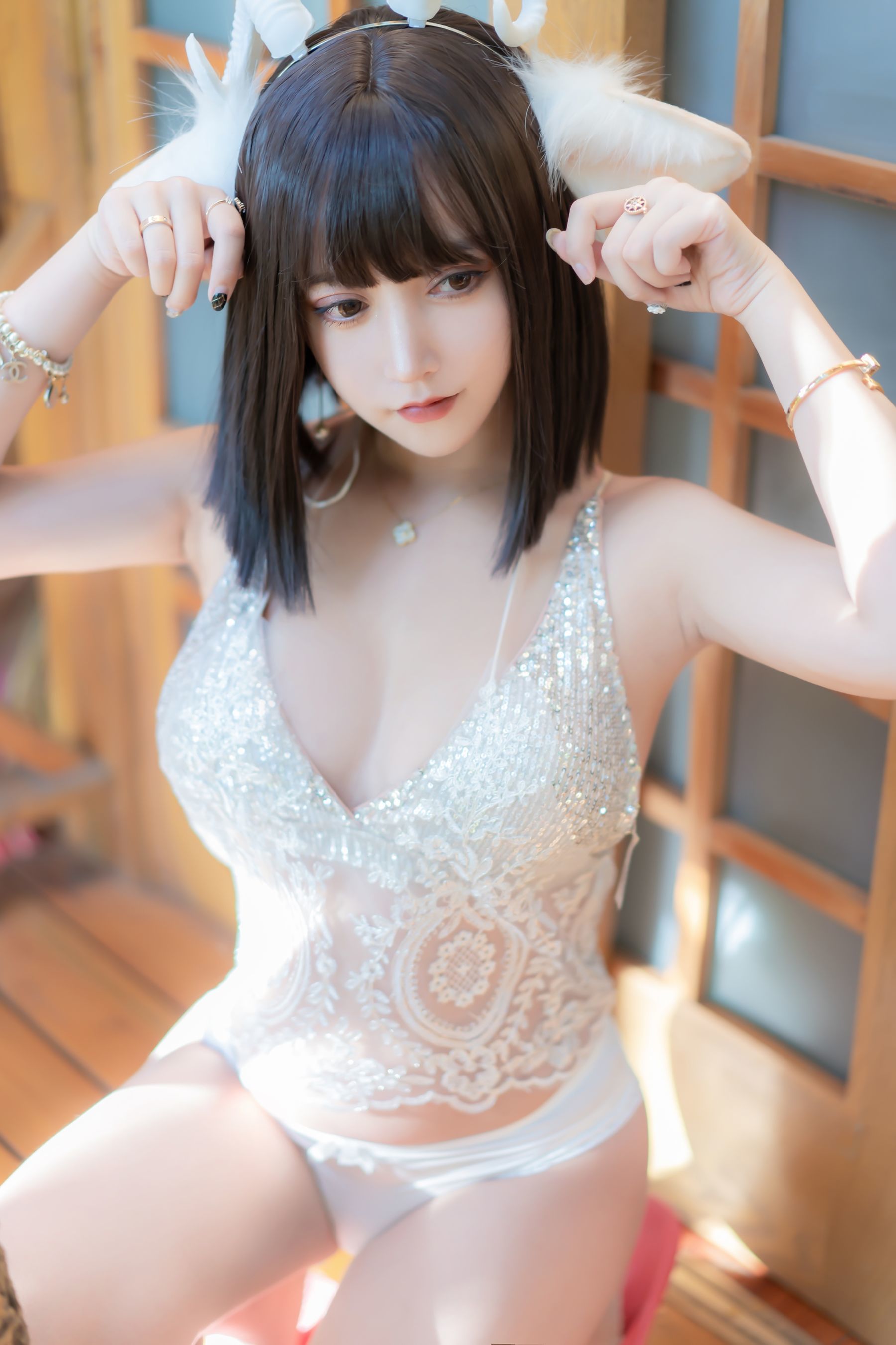 斗鱼米线线sama写真 喵小羊-图11