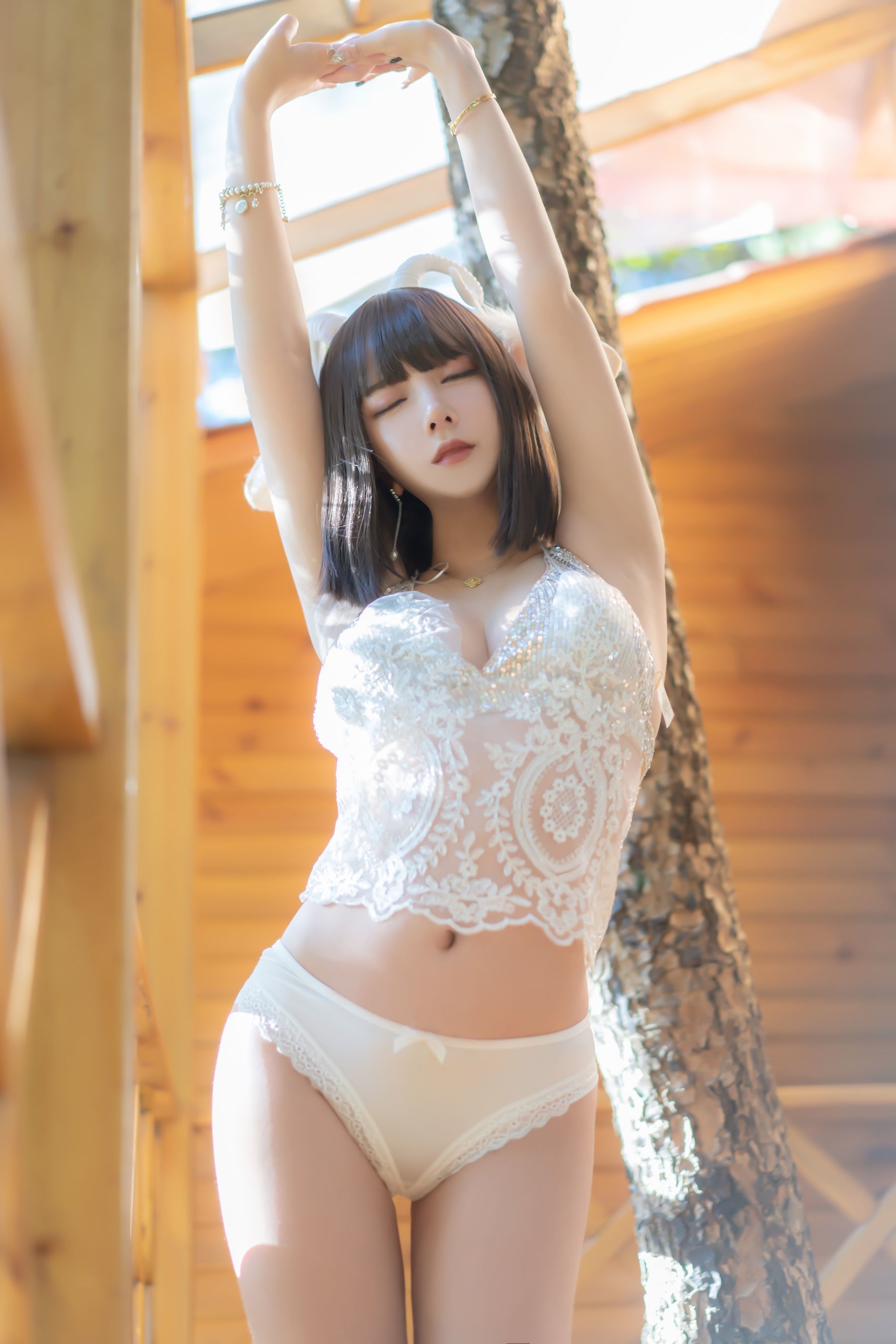 斗鱼米线线sama写真 喵小羊-图14