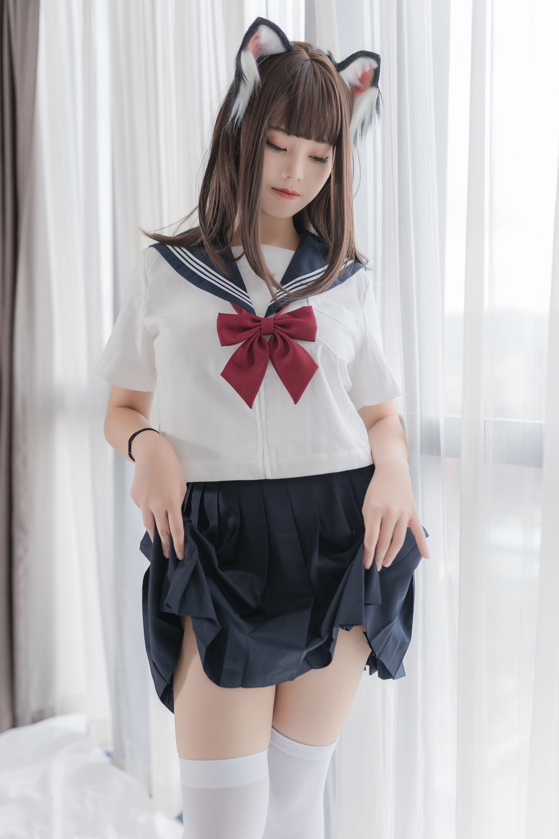 萌系小姐姐蜜汁猫裘 猫耳JK-图12
