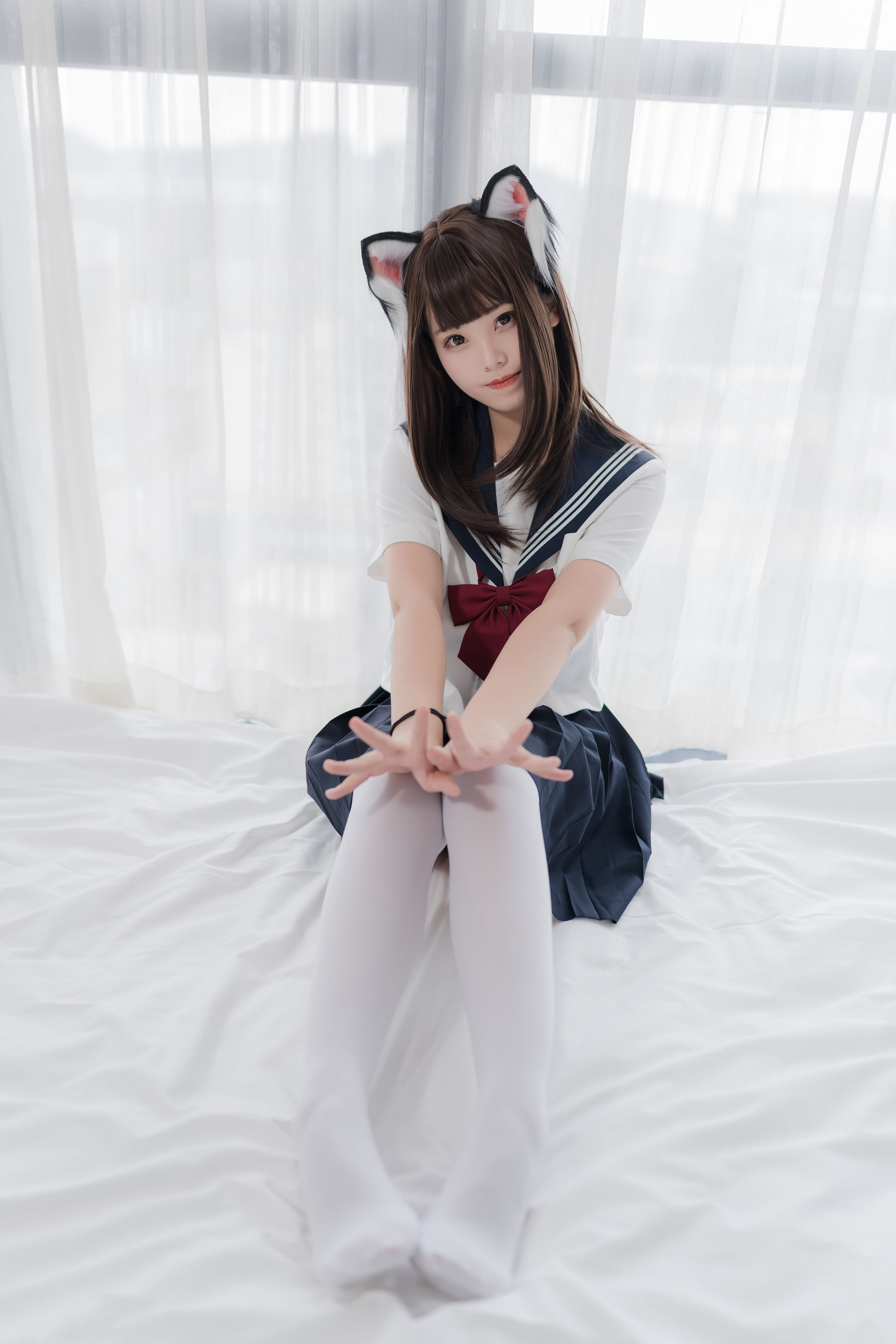 萌系小姐姐蜜汁猫裘 猫耳JK-图4