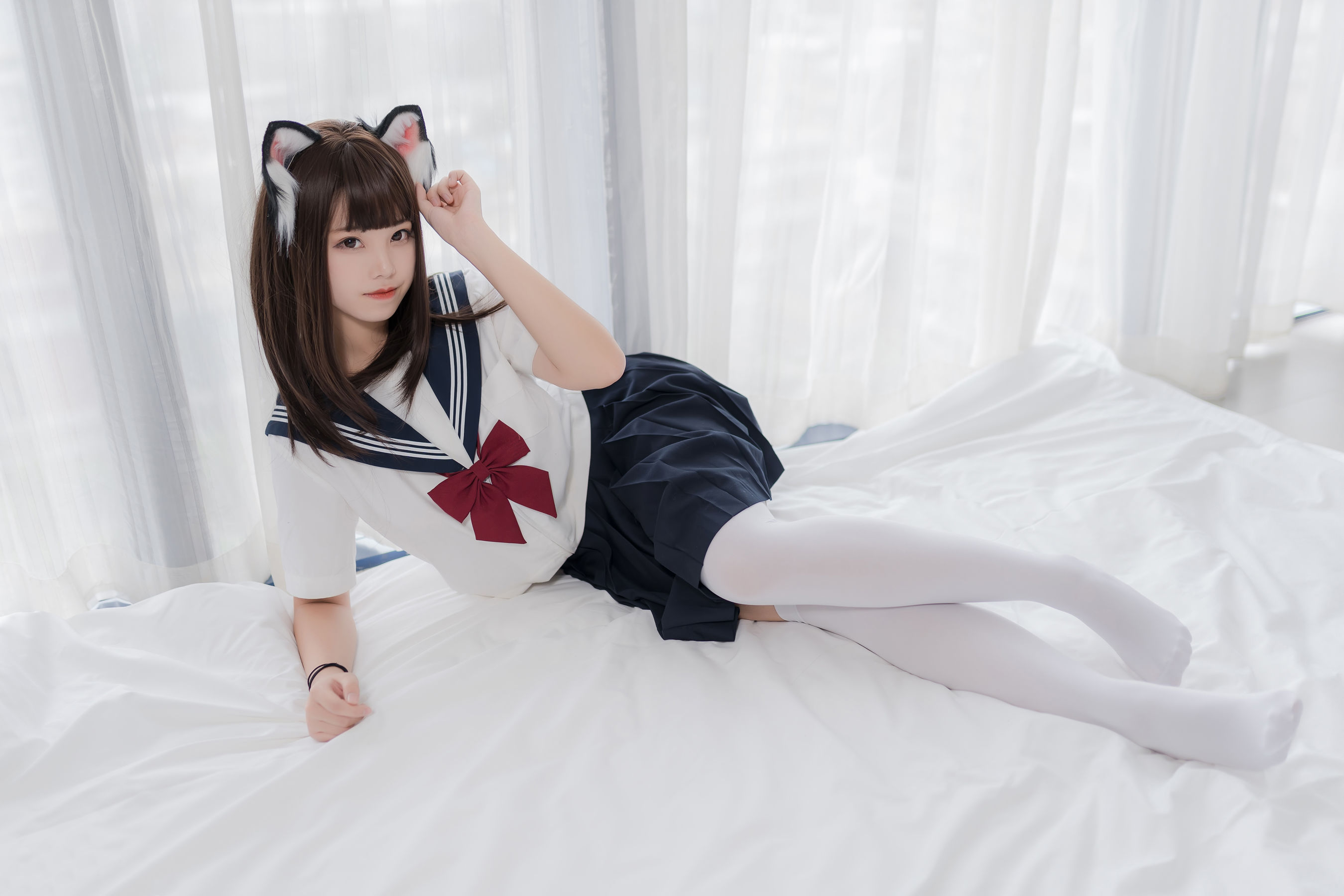 萌系小姐姐蜜汁猫裘 猫耳JK-图5