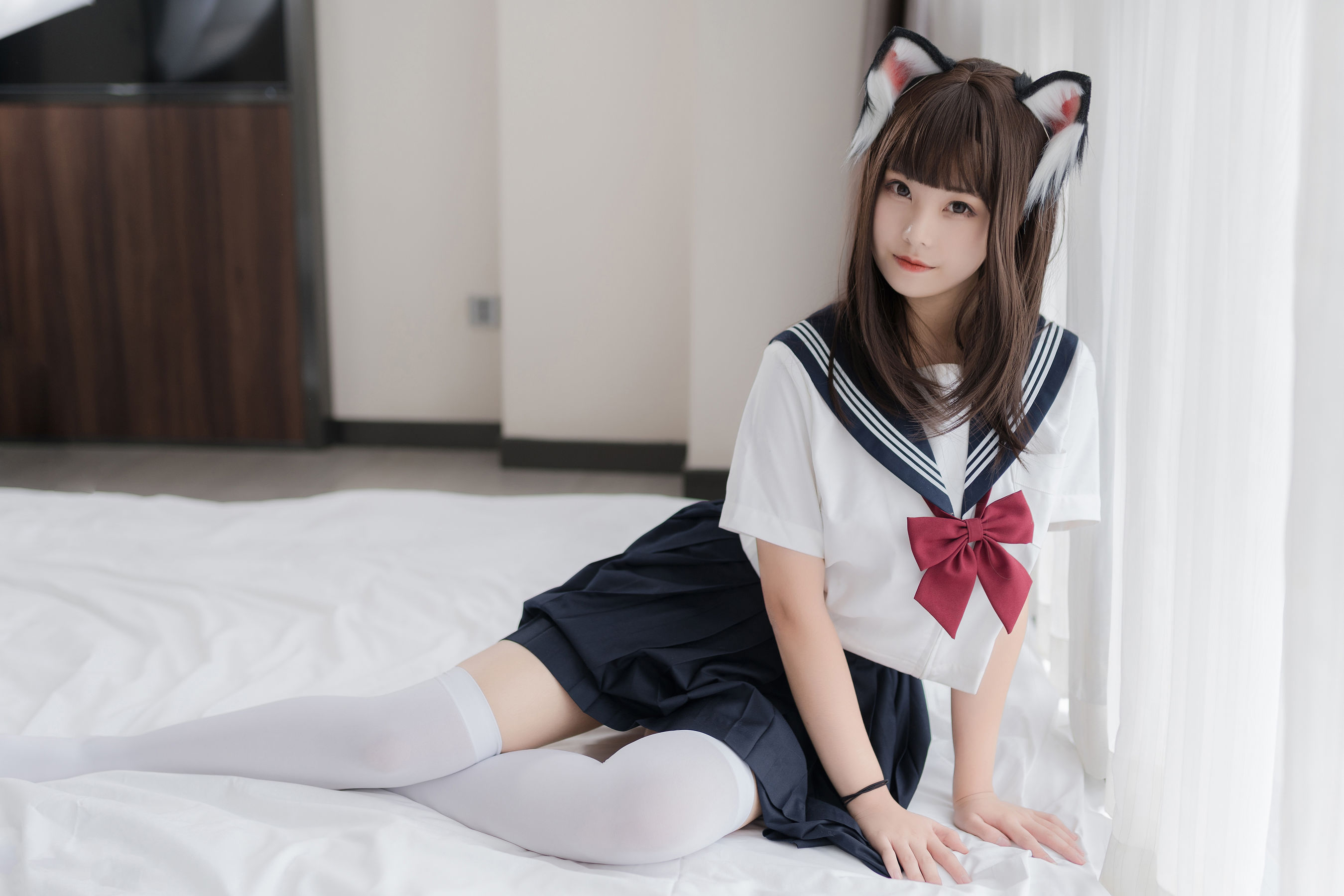 萌系小姐姐蜜汁猫裘 猫耳JK-图7