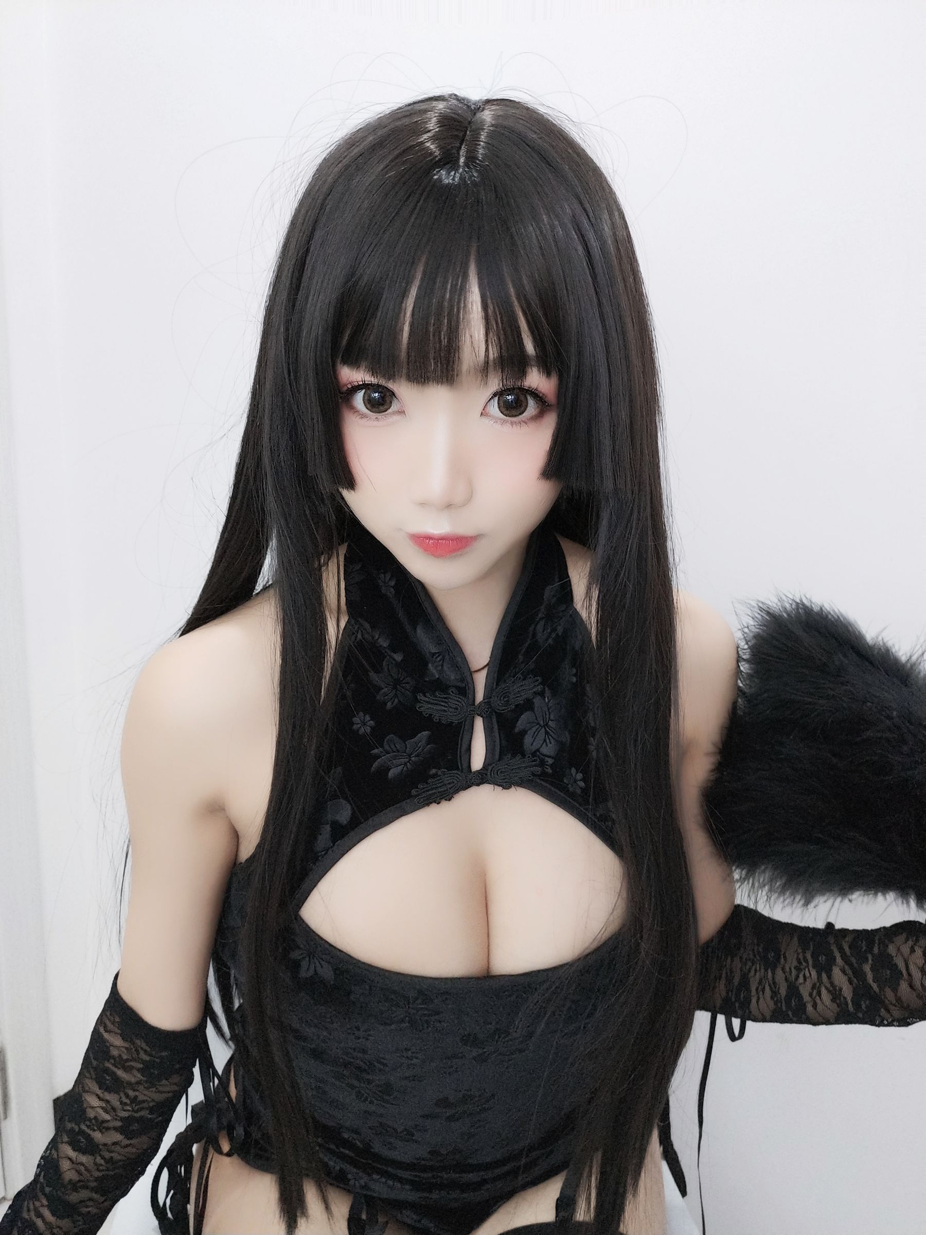白嫩美少女鬼畜瑶 黑色旗袍-图13