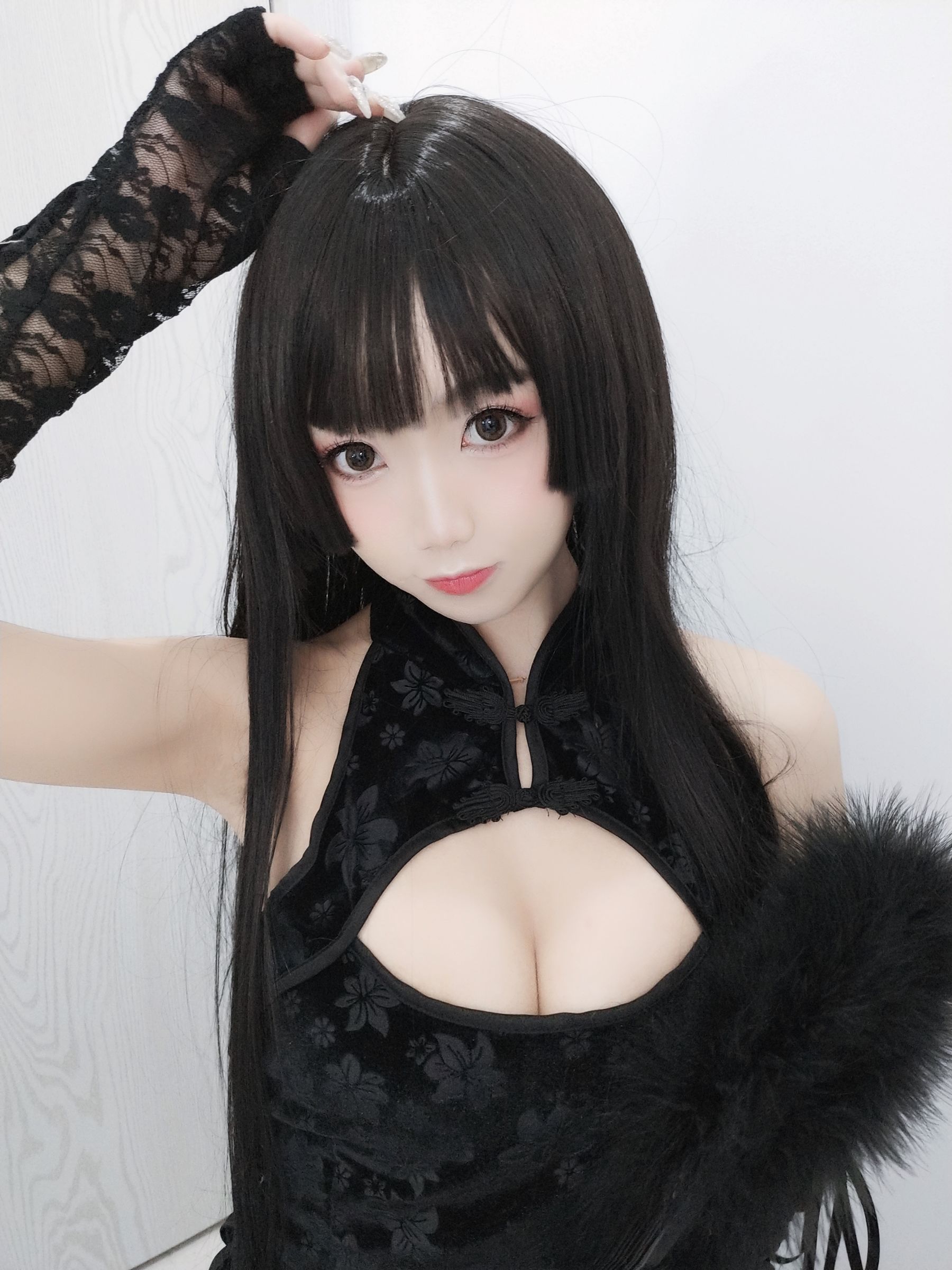 白嫩美少女鬼畜瑶 黑色旗袍-图15