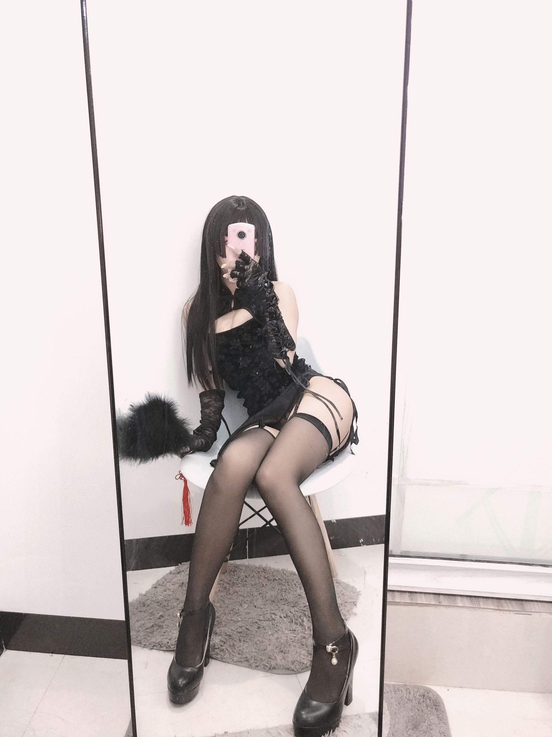 白嫩美少女鬼畜瑶 黑色旗袍-图16