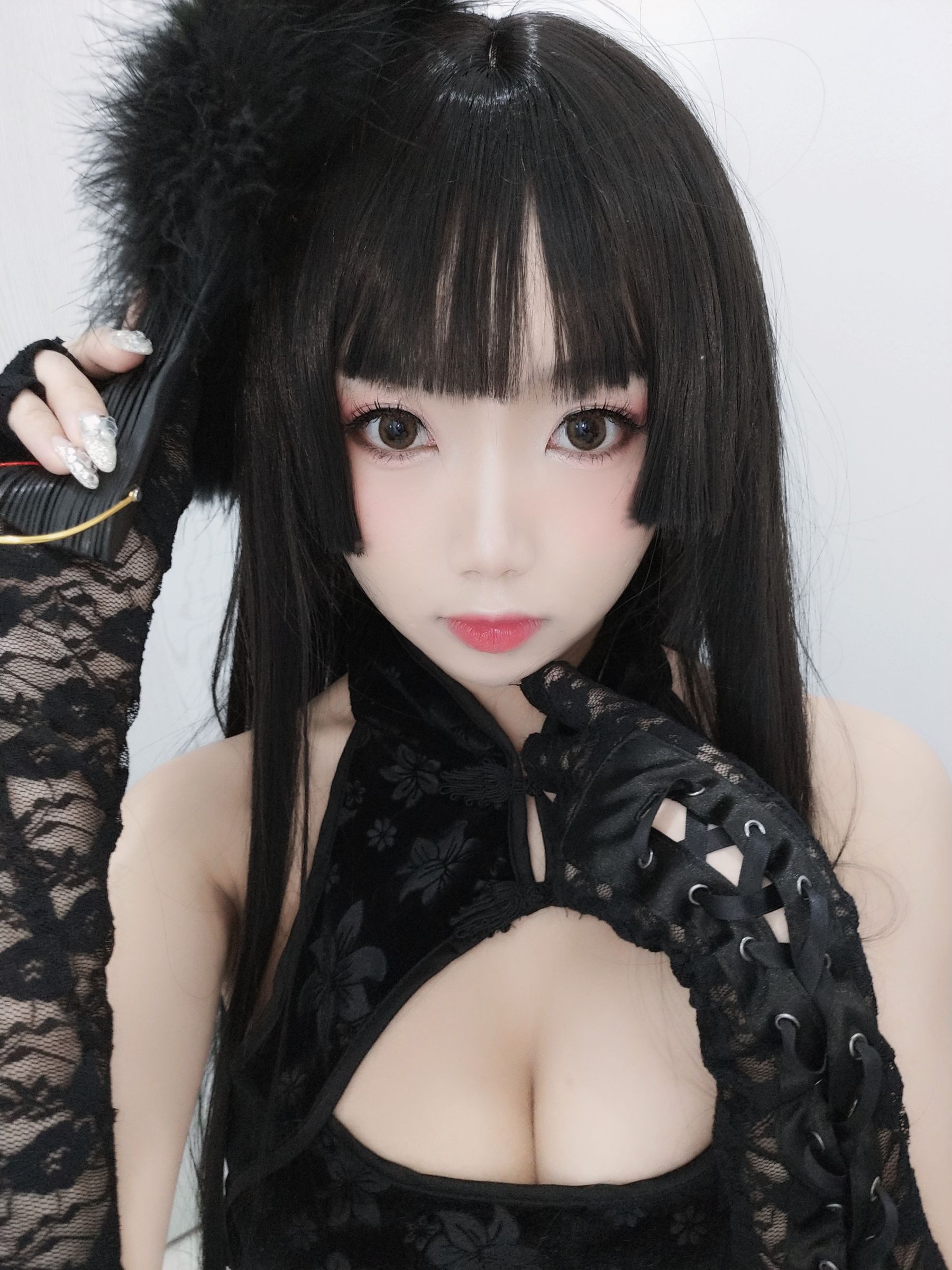 白嫩美少女鬼畜瑶 黑色旗袍-图38