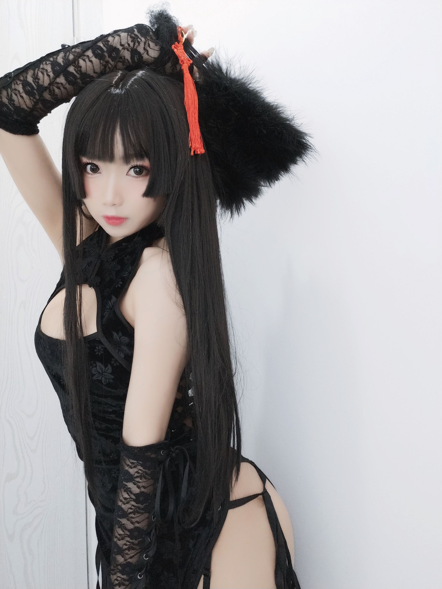 白嫩美少女鬼畜瑶 黑色旗袍-图44