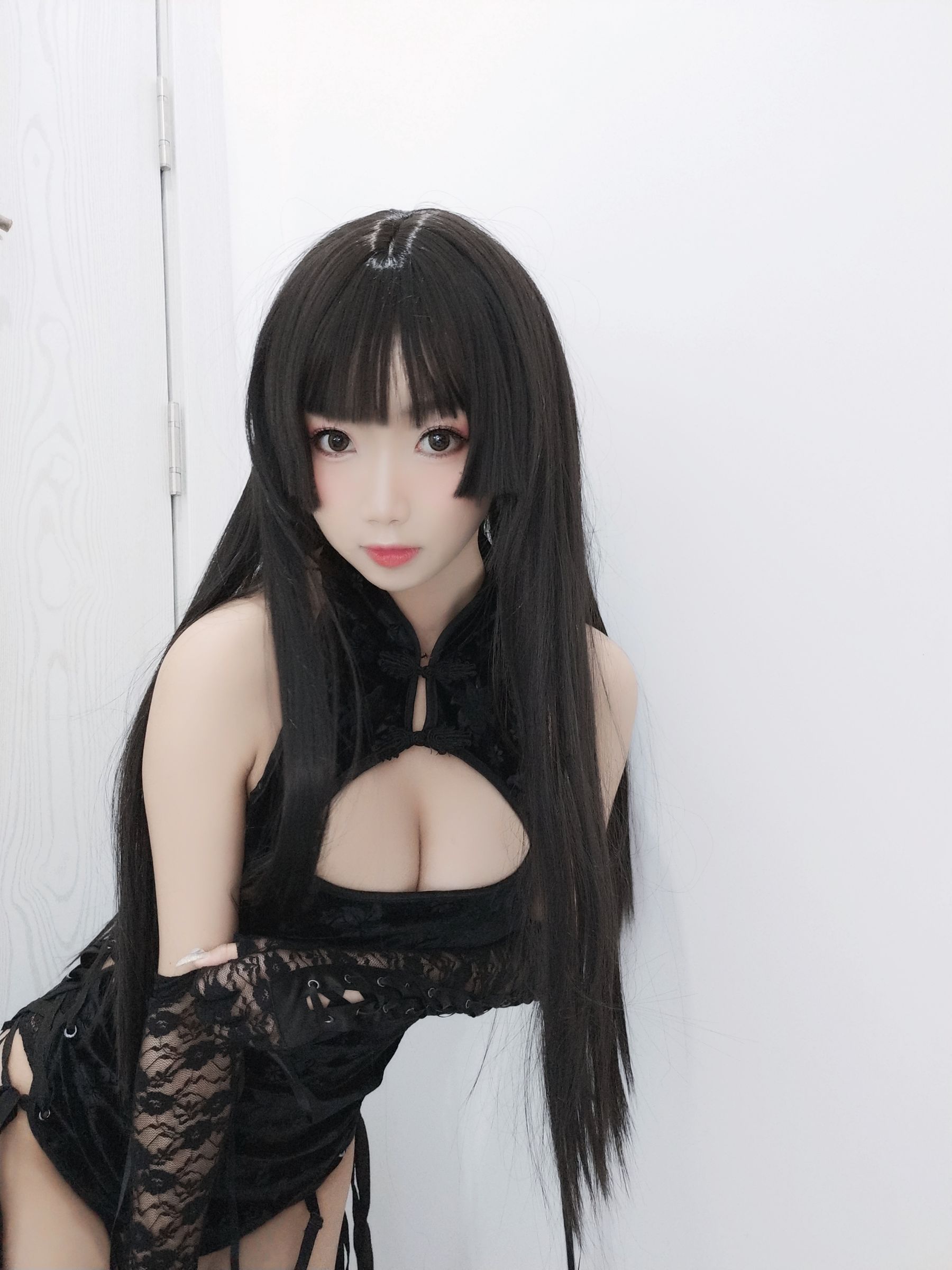 白嫩美少女鬼畜瑶 黑色旗袍-图45