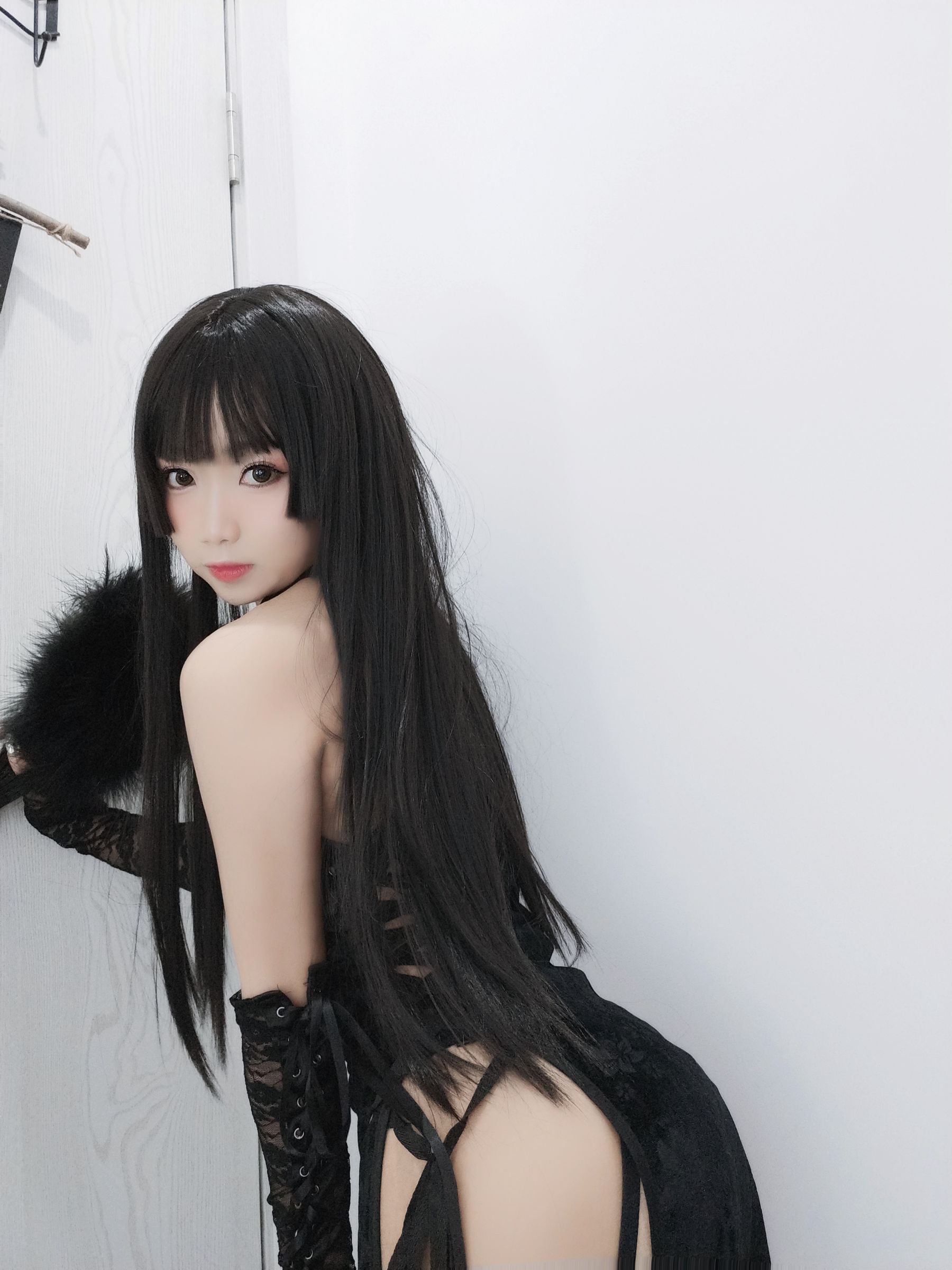 白嫩美少女鬼畜瑶 黑色旗袍-图47