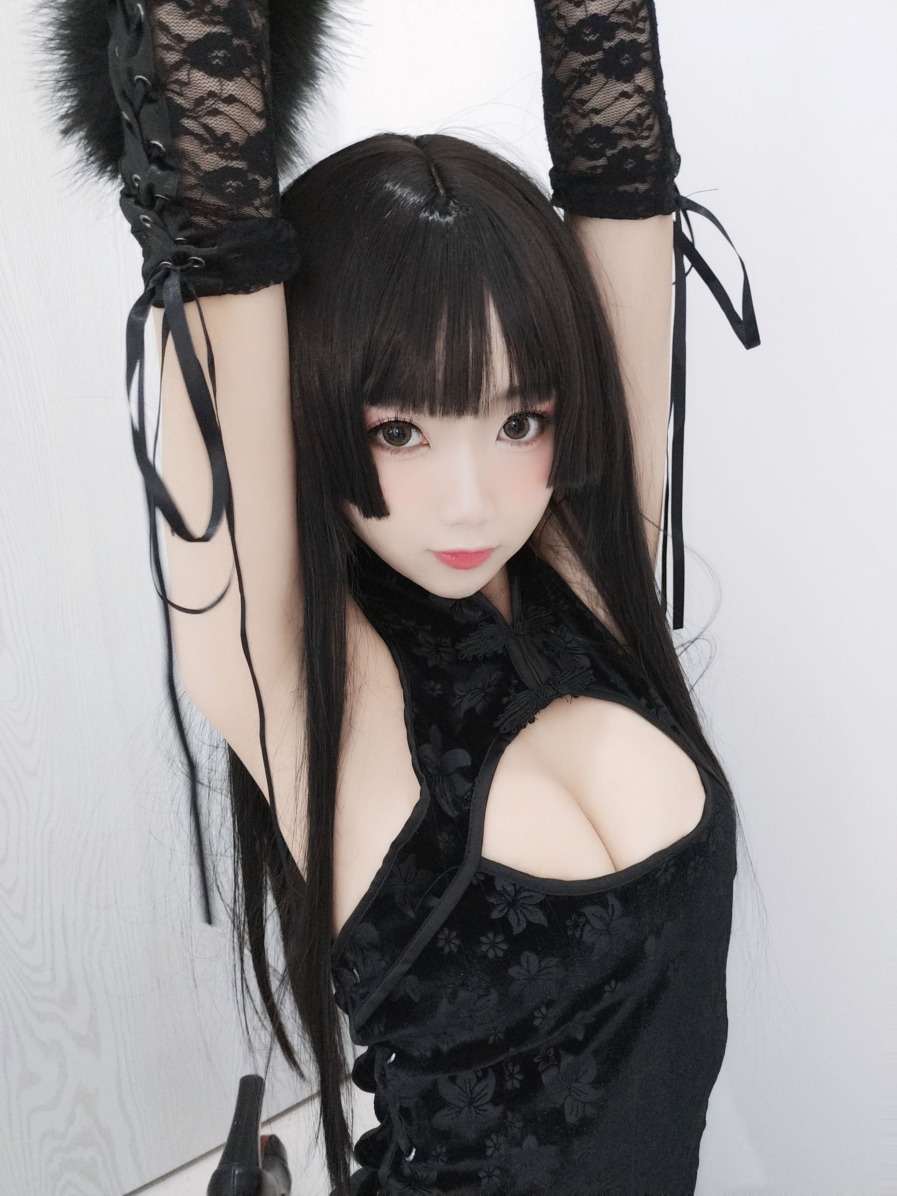 白嫩美少女鬼畜瑶 黑色旗袍-图4