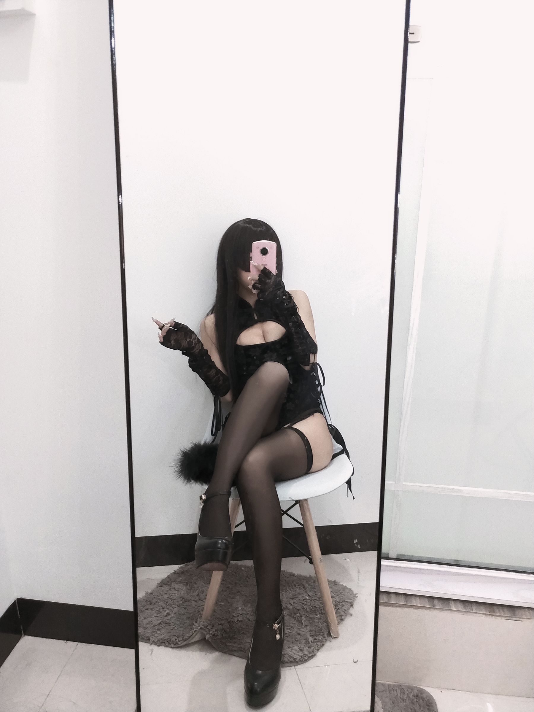 白嫩美少女鬼畜瑶 黑色旗袍-图49