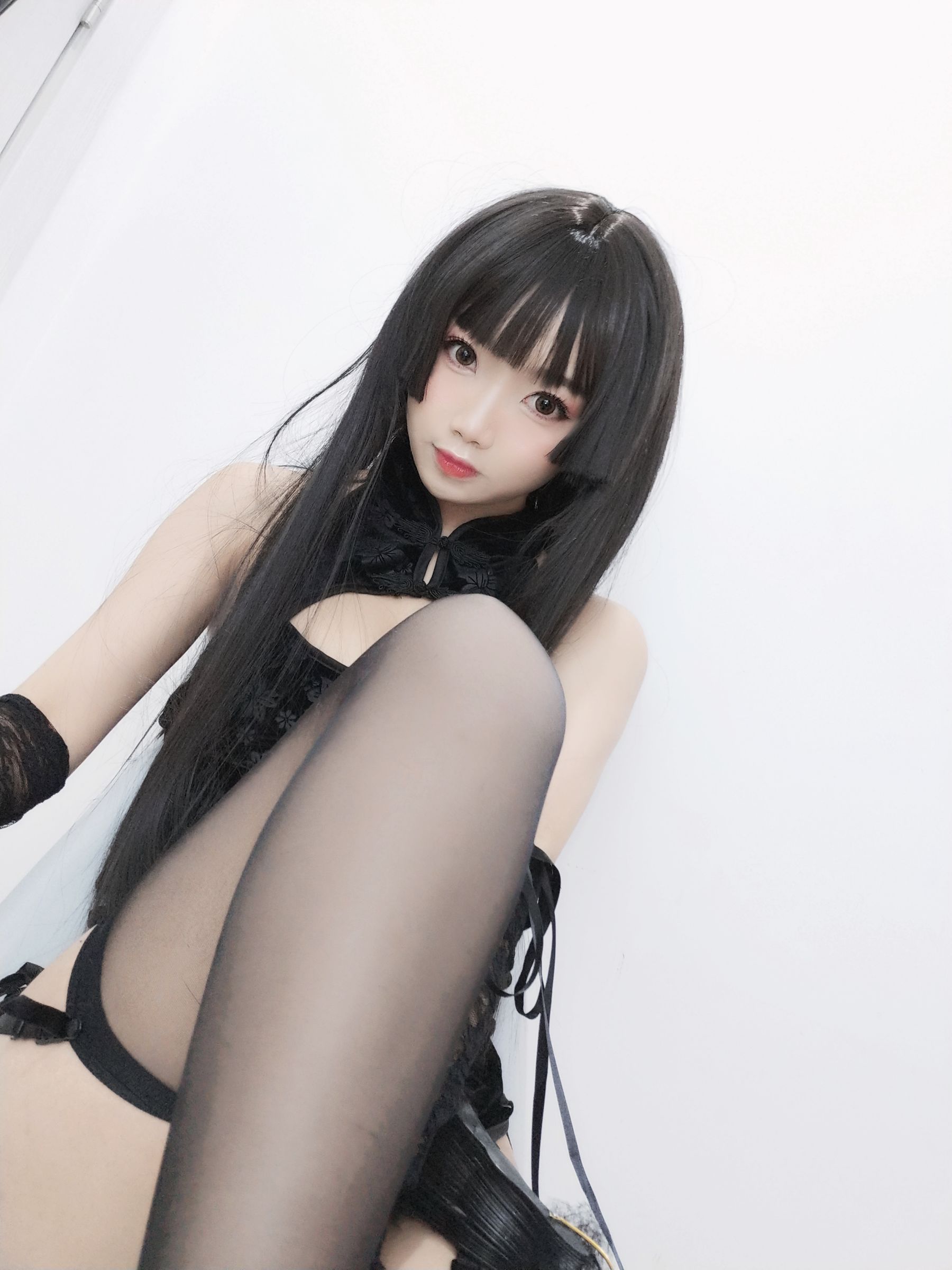 白嫩美少女鬼畜瑶 黑色旗袍-图52
