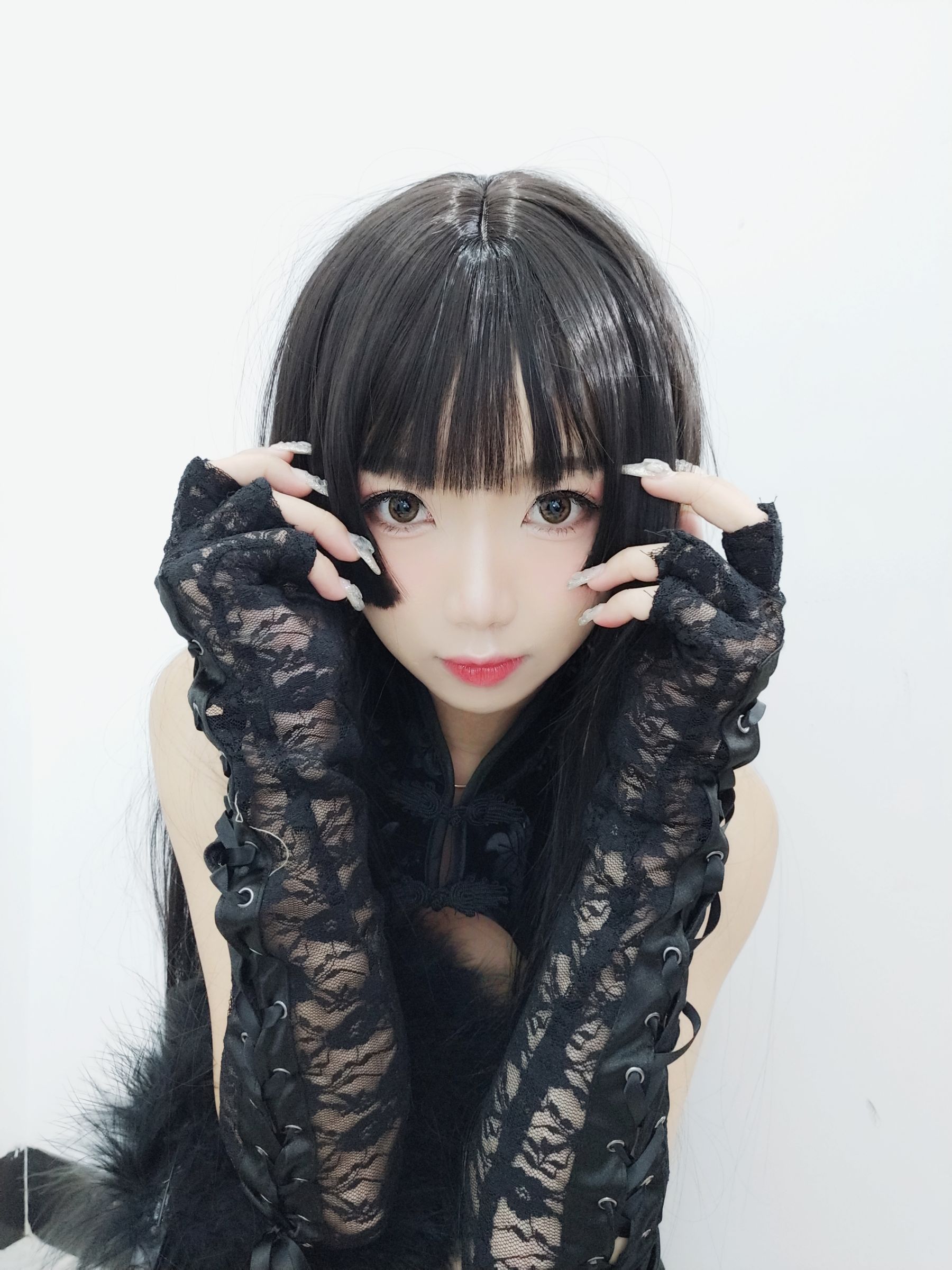 白嫩美少女鬼畜瑶 黑色旗袍-图61