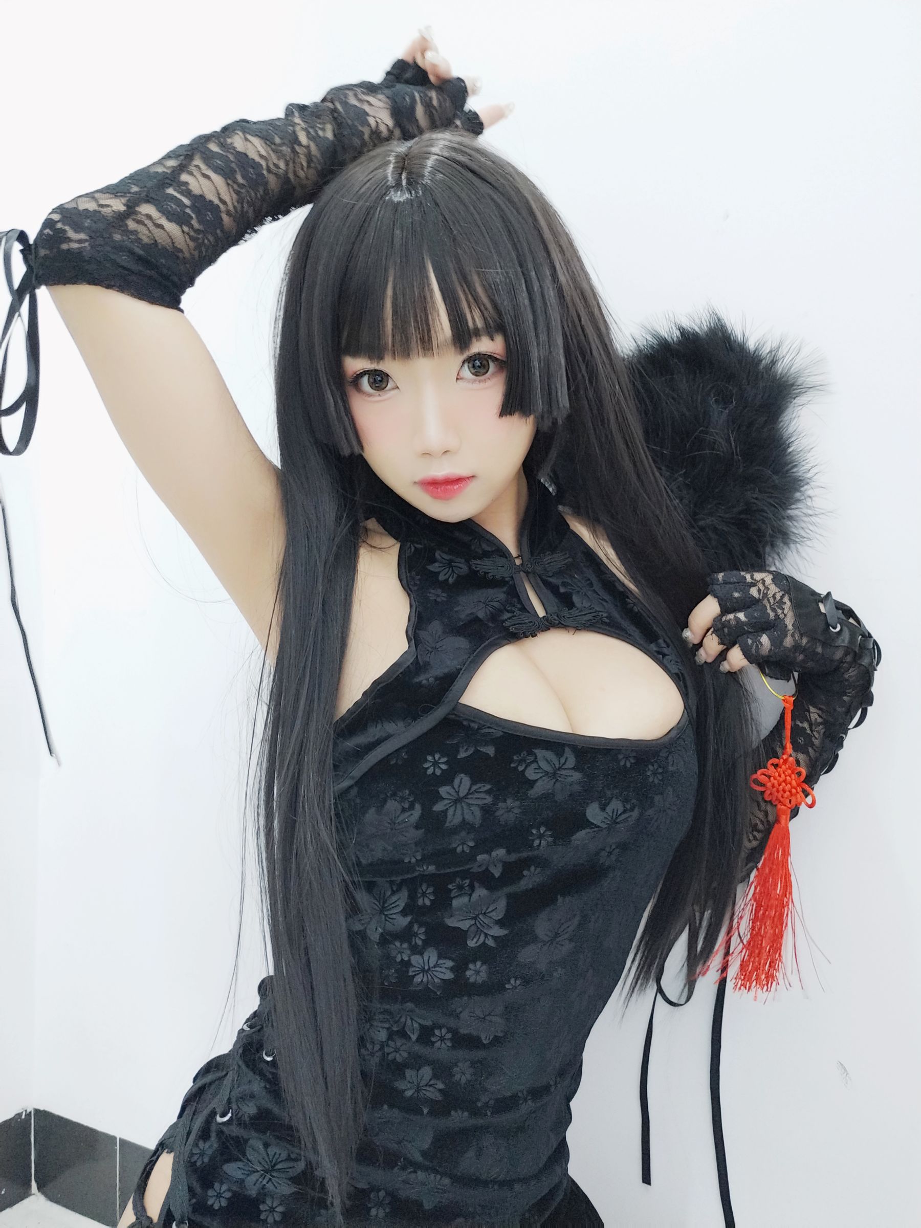 白嫩美少女鬼畜瑶 黑色旗袍-图62
