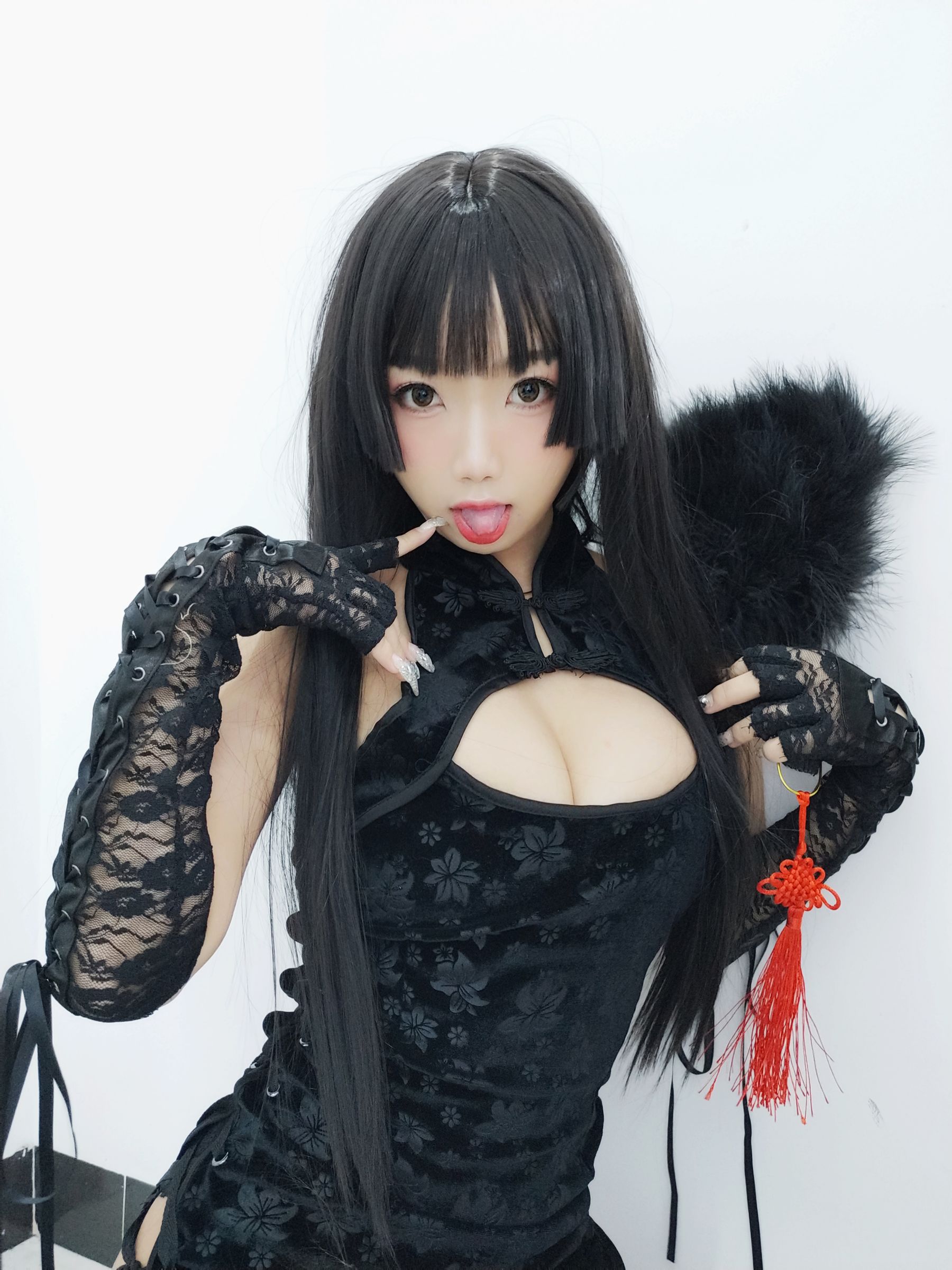 白嫩美少女鬼畜瑶 黑色旗袍-图63