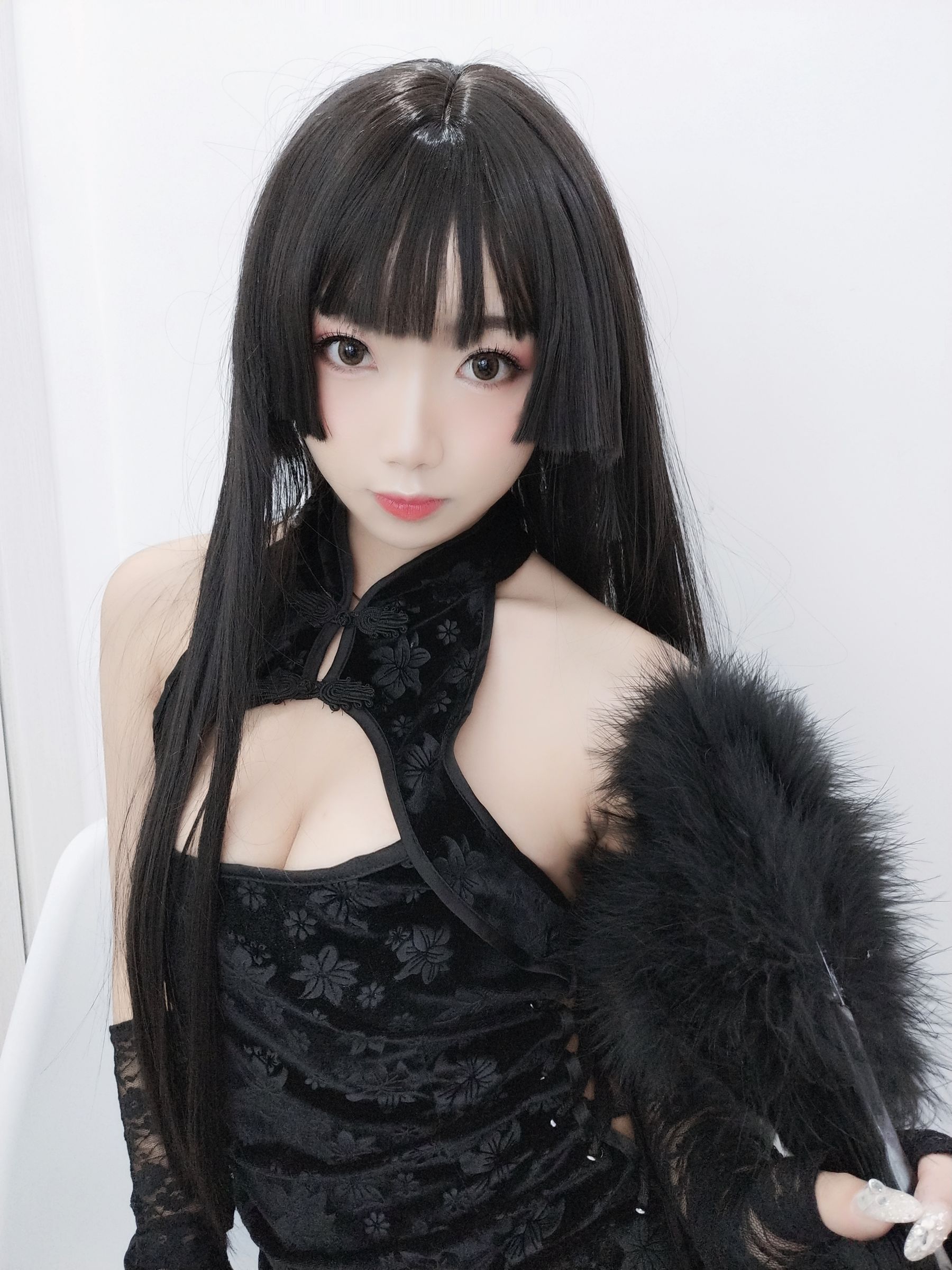 白嫩美少女鬼畜瑶 黑色旗袍-图65