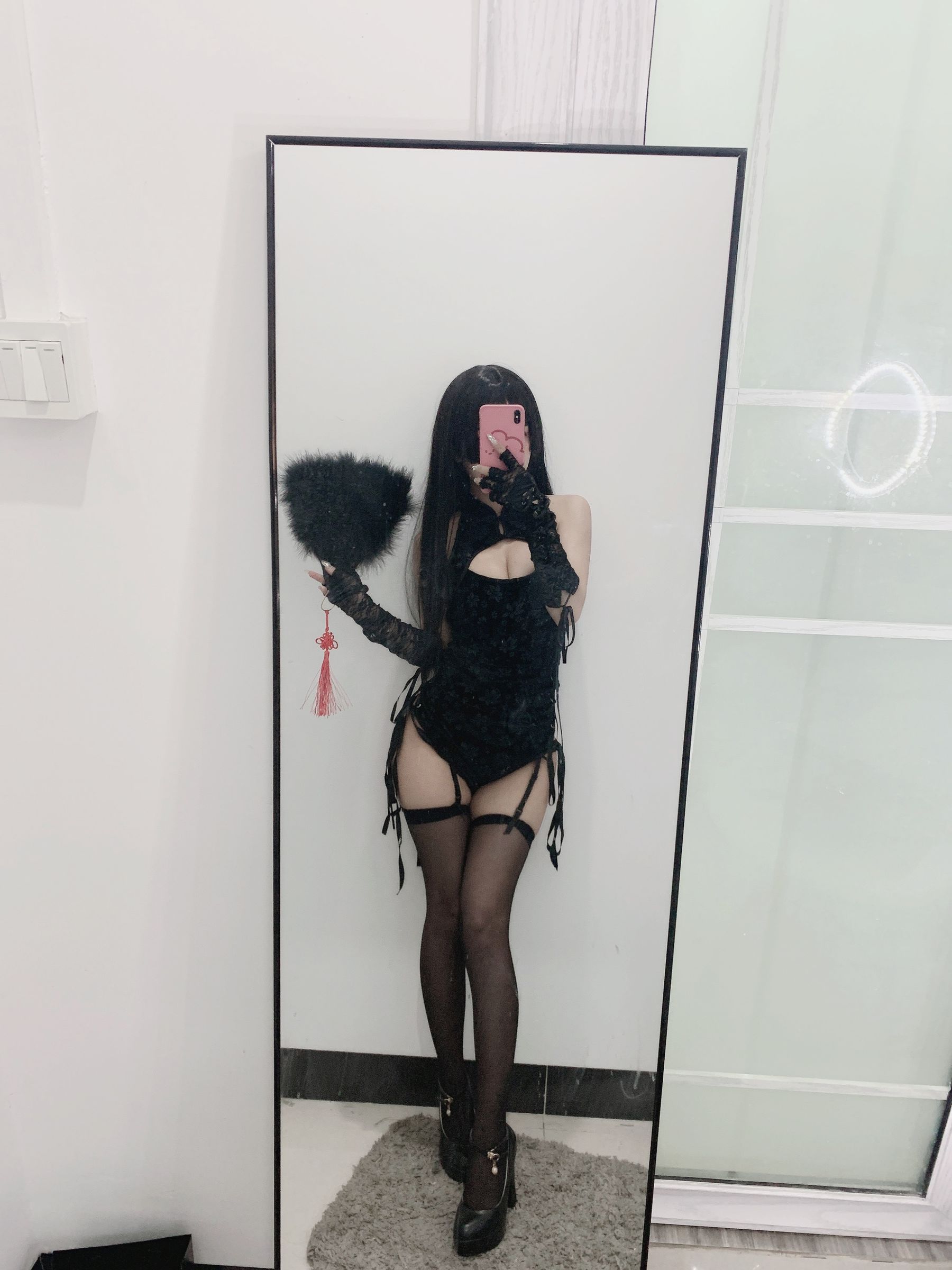 白嫩美少女鬼畜瑶 黑色旗袍-图67