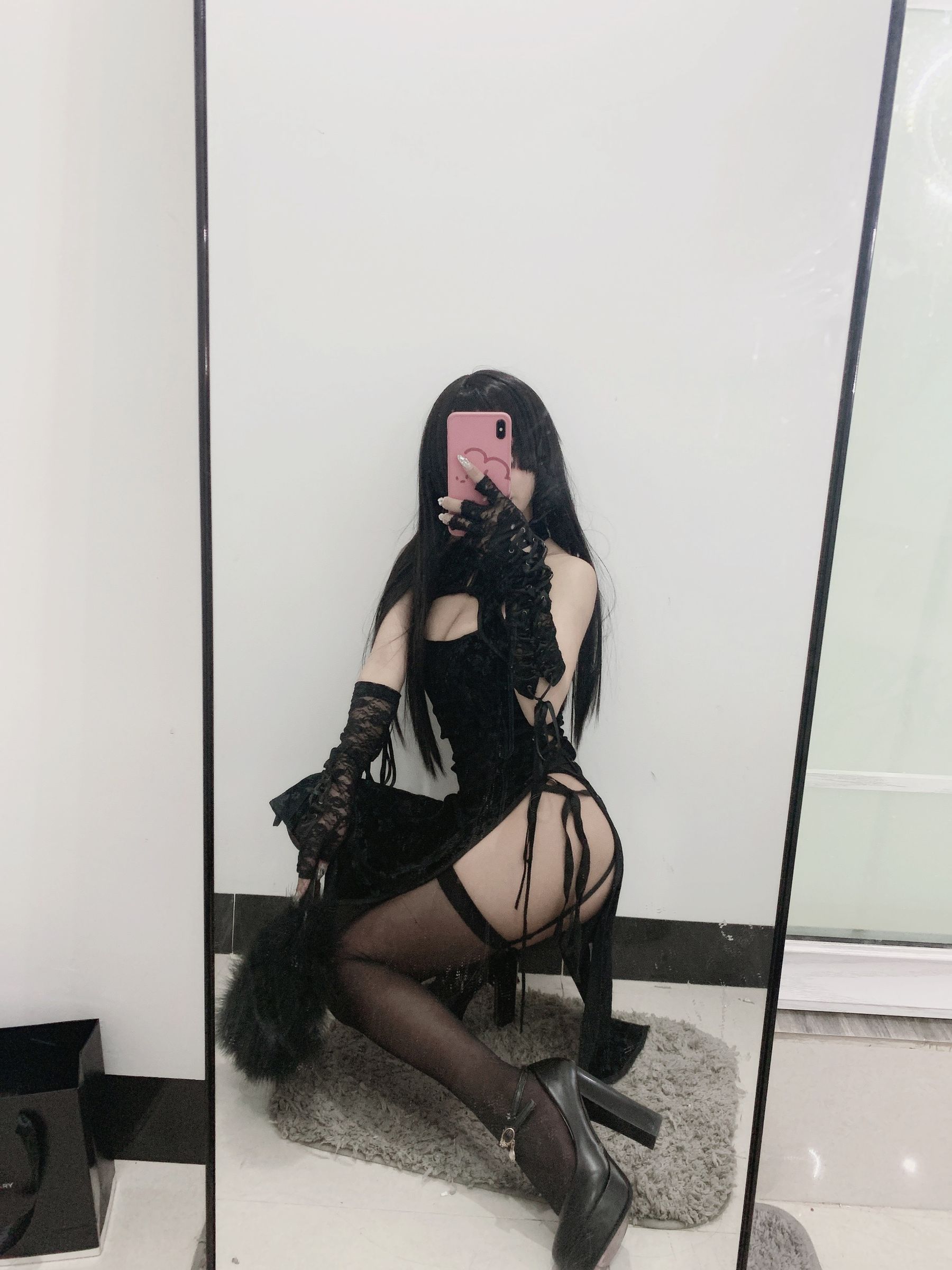 白嫩美少女鬼畜瑶 黑色旗袍-图68