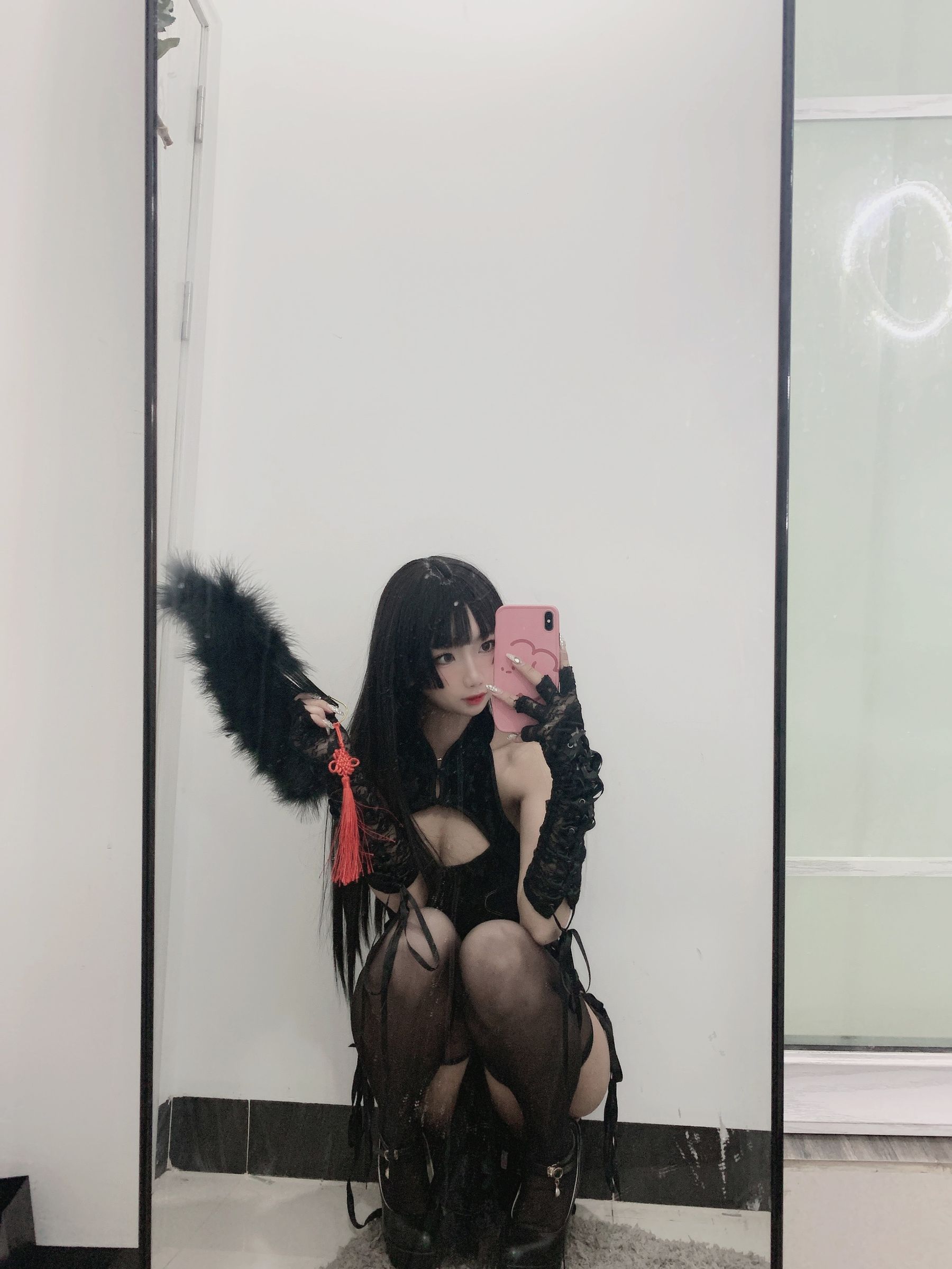 白嫩美少女鬼畜瑶 黑色旗袍-图69