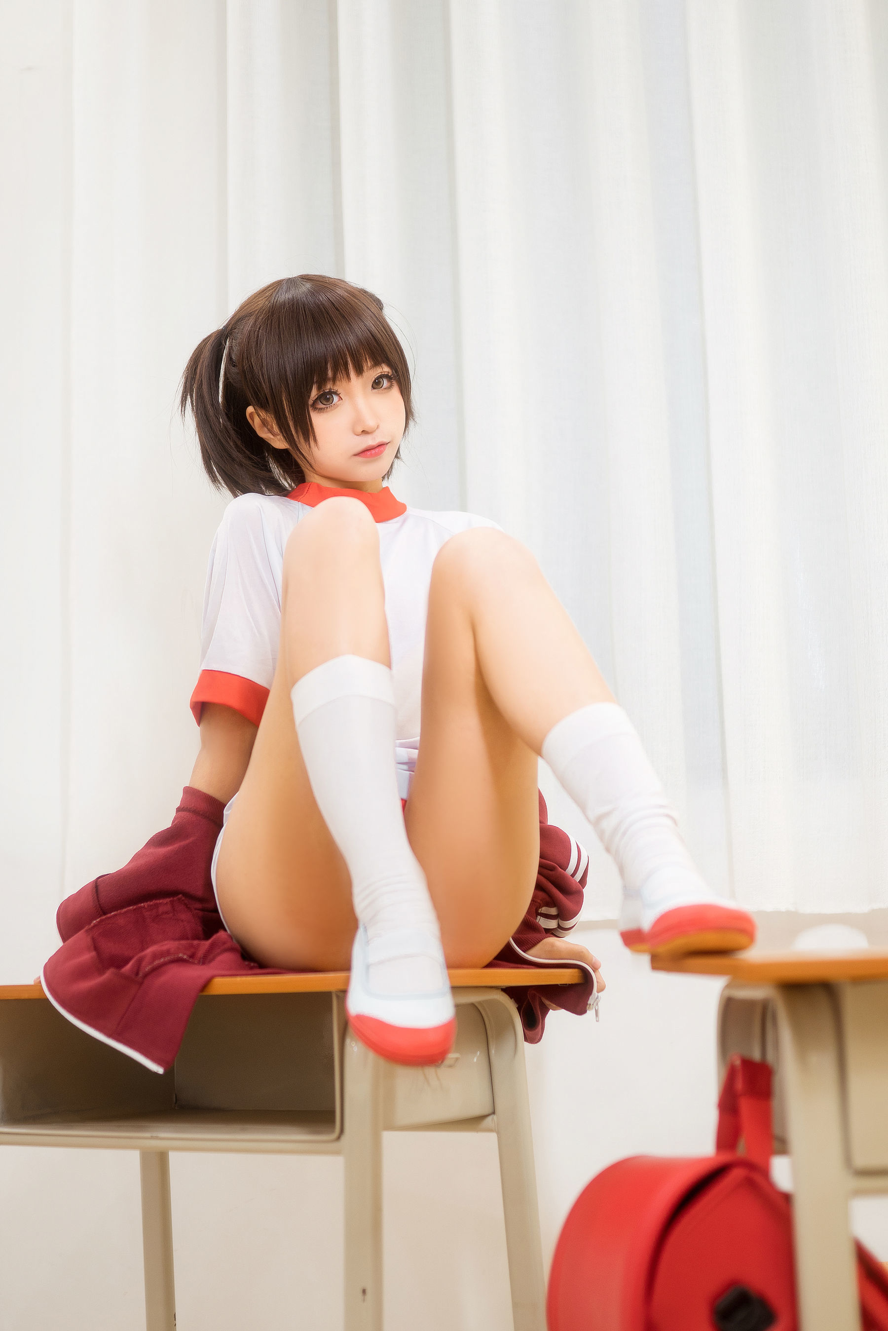 动漫博主蠢沫沫 红体操服-图9